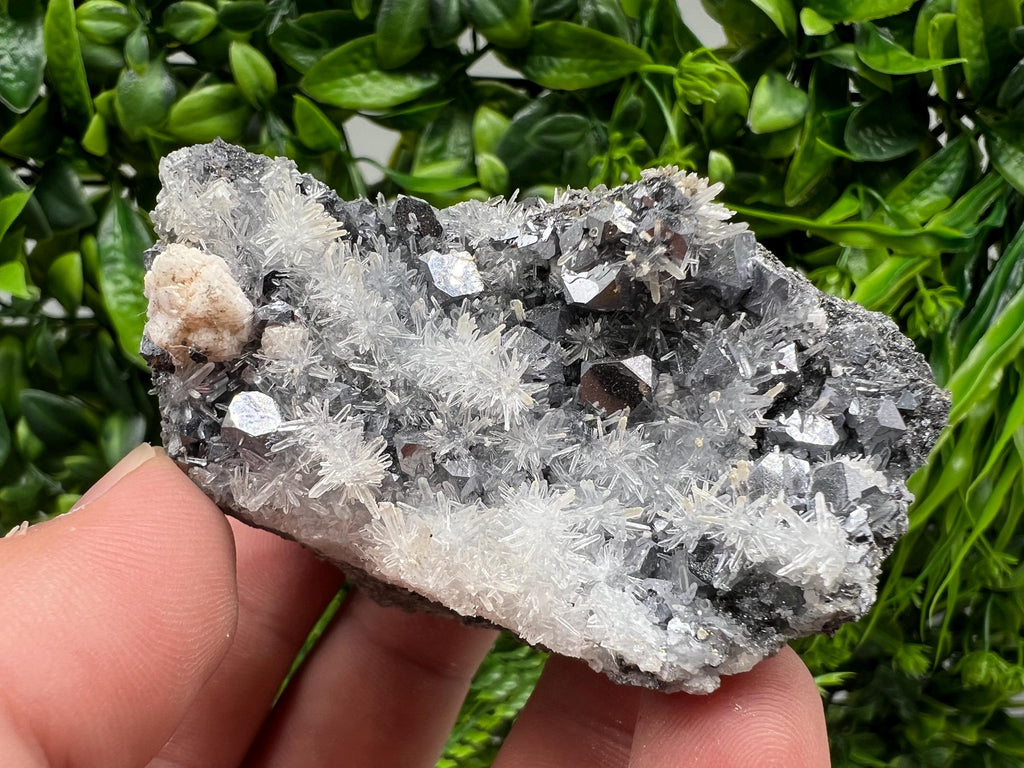Calcite Galena on Quartz Mineral Specimen, Bulgaria Home Decor Stone