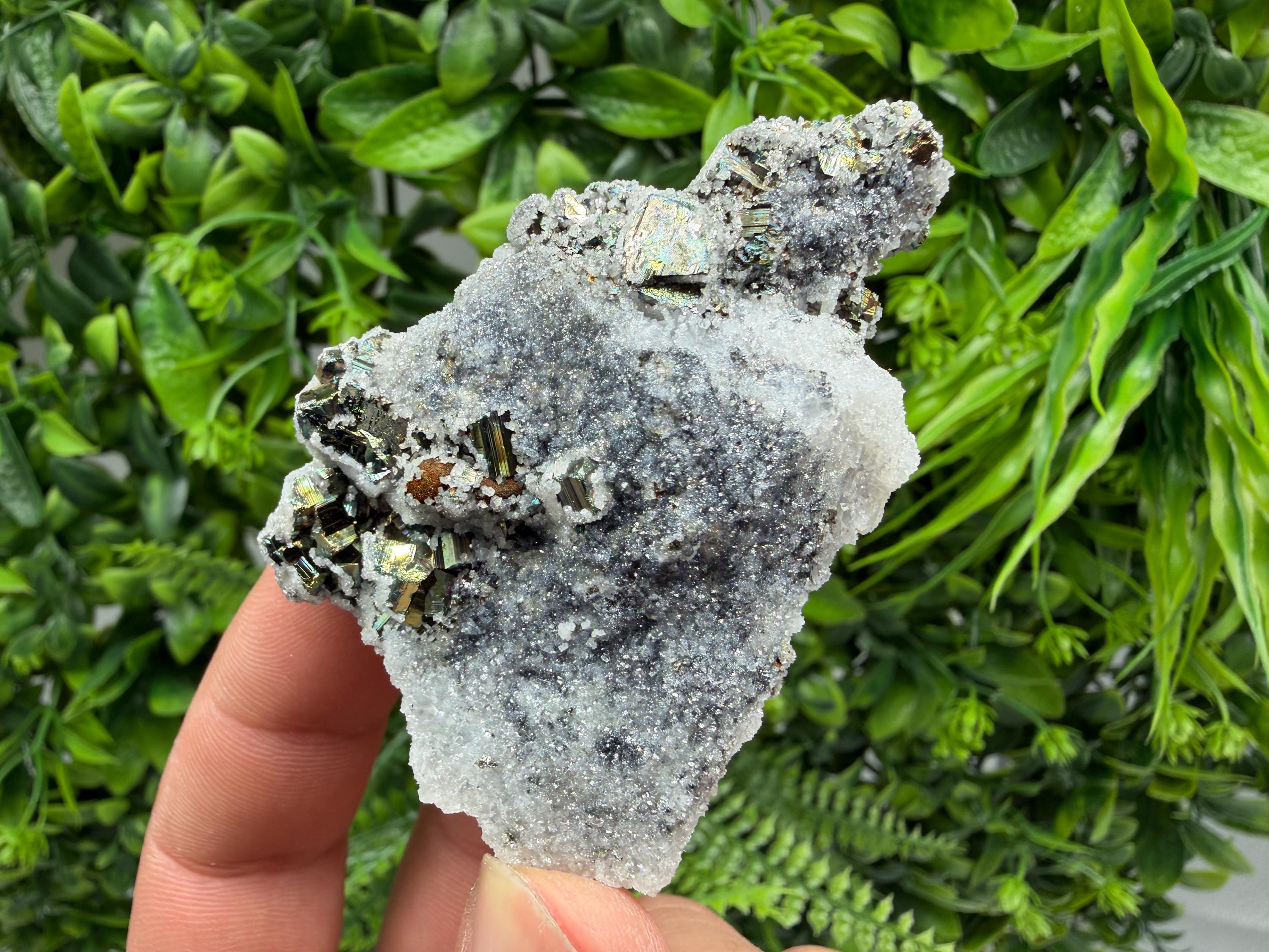 Pyrite Sphalerite Quartz Calcite Mineral Specimen, Krushev dol Mine