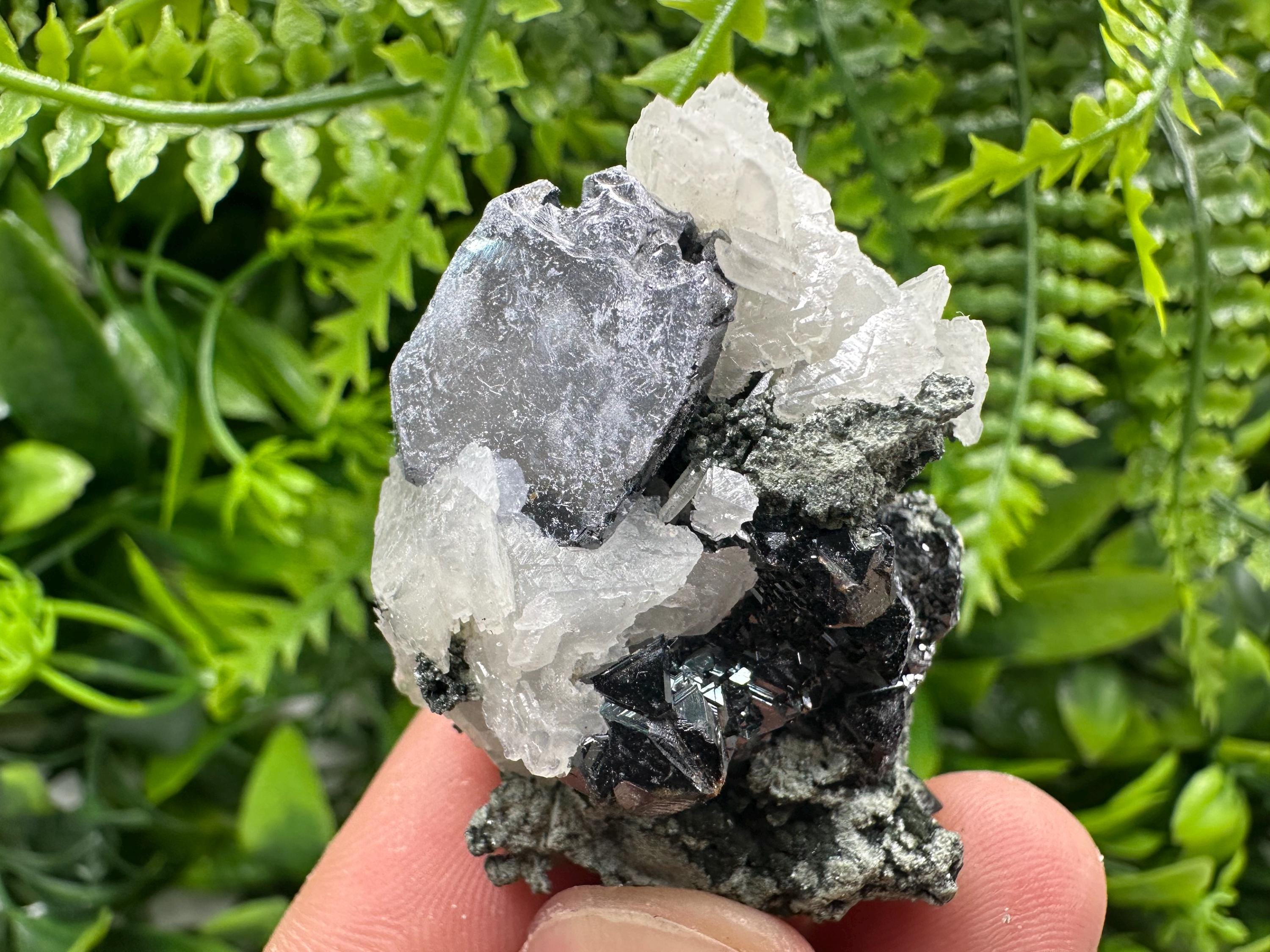 Sphalerite, Galena & Calcite Specimen: Borieva Mine, Bulgaria
