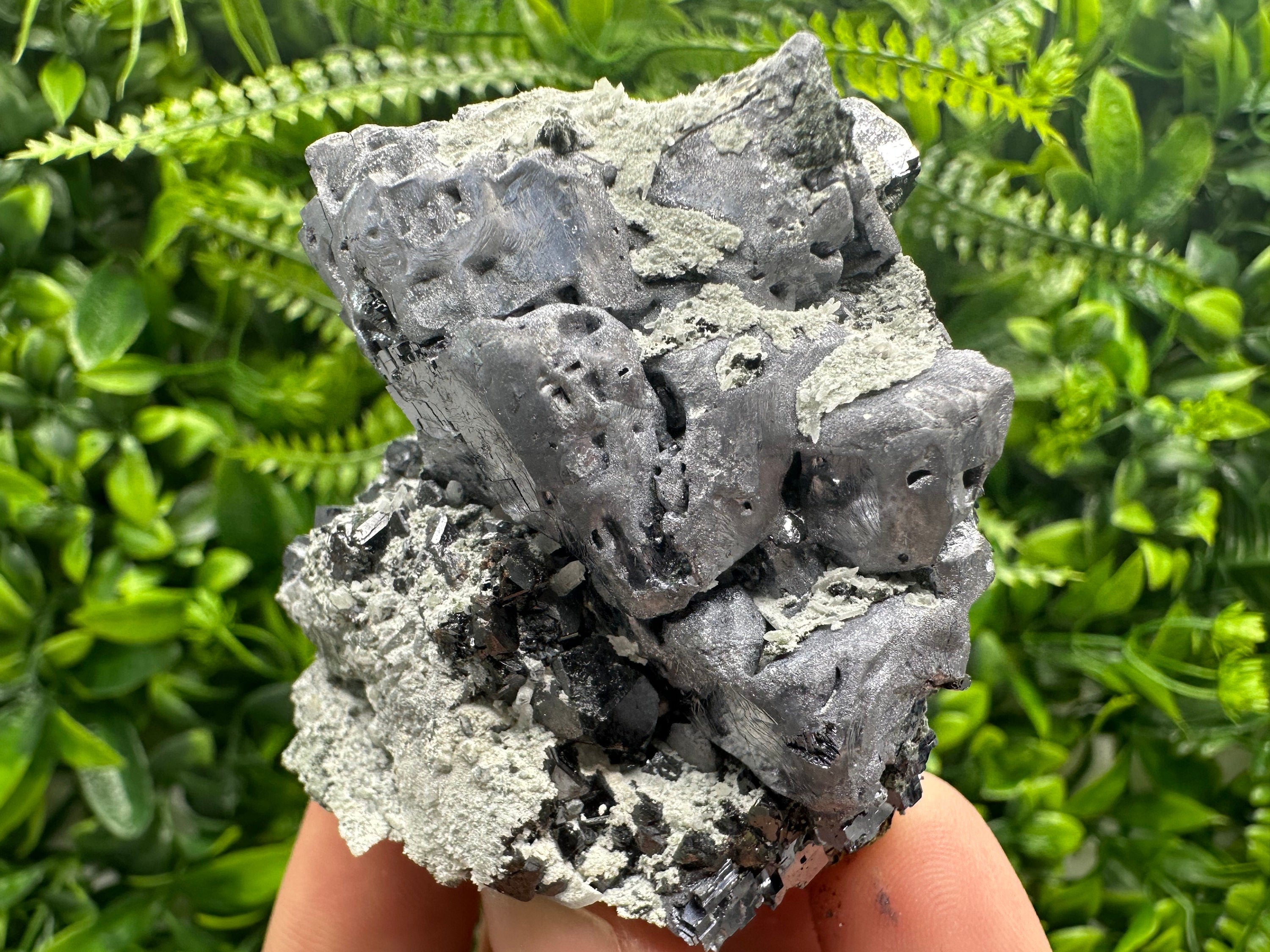 Galena on Sphalerite and Quartz, Borieva Mine Mineral Specimen
