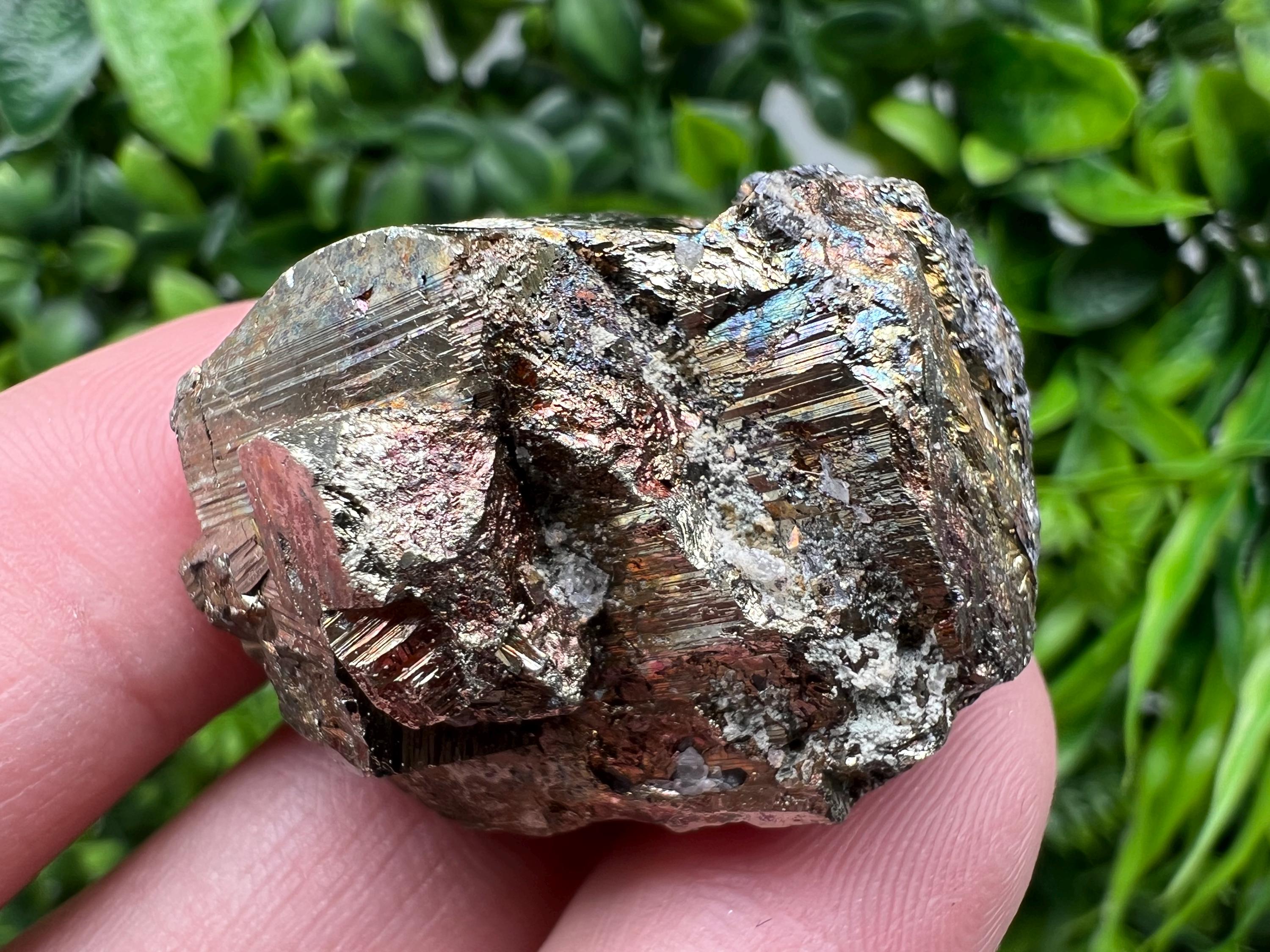 Wonderful Rainbow Pyrite whit Calcite,natural minerals souvenir Crystal,collection stone,rare minerals,home decor,Borieva Bulgaria