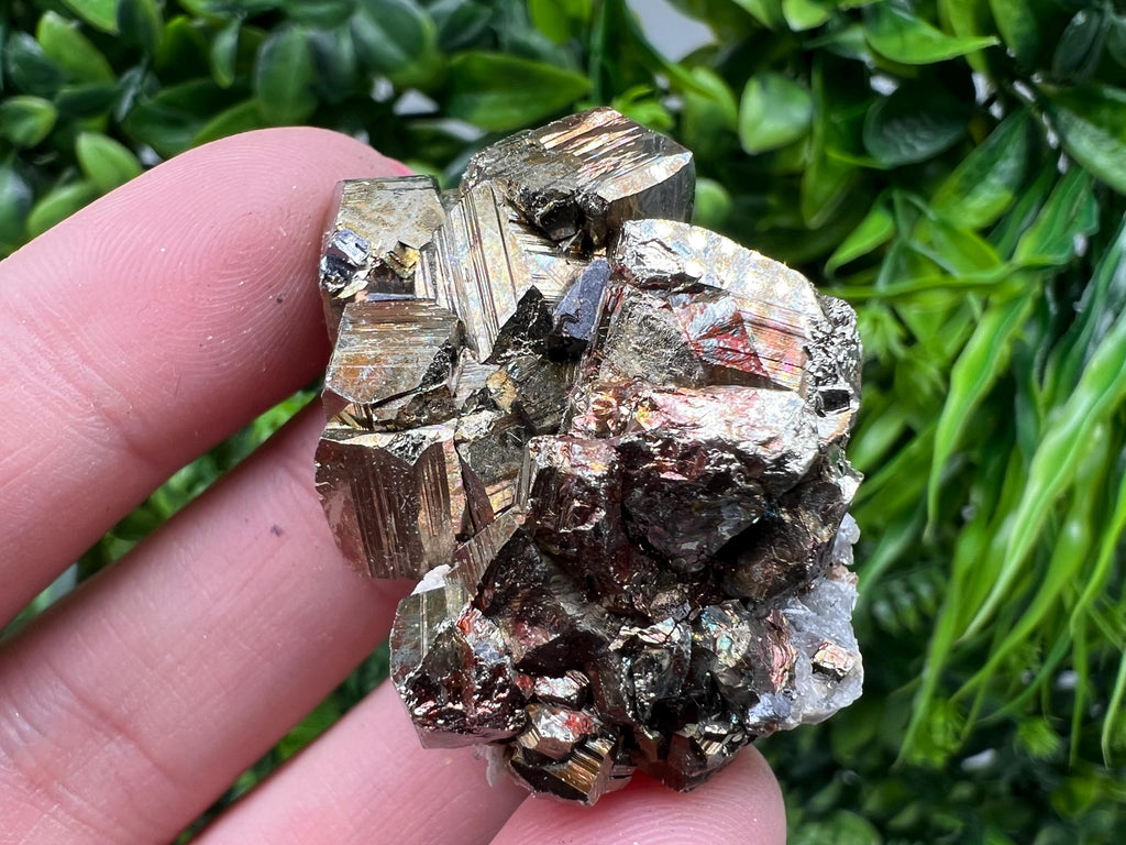 Rainbow Pyrite with Calcite, Borieva Bulgaria Crystal