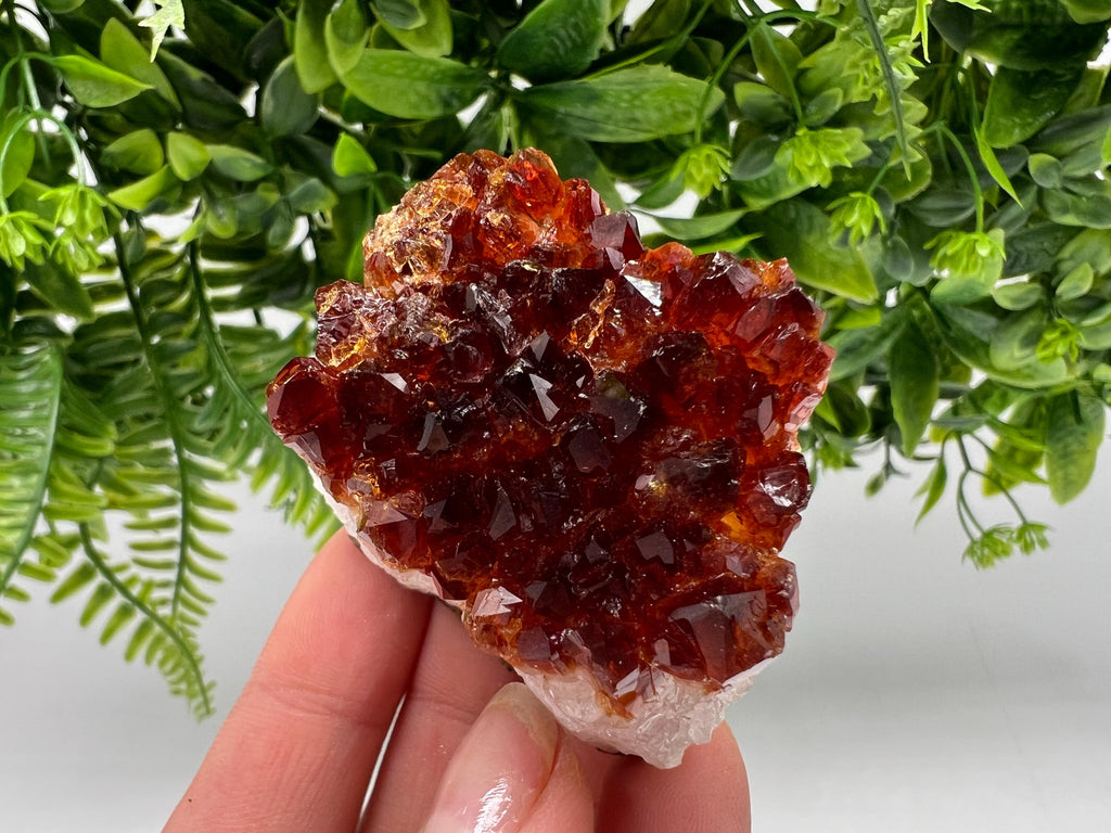 Citrine Crystal with Hematite Inclusions: Natural Phantom Cluster
