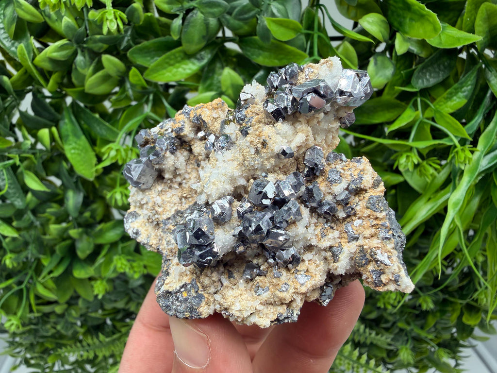 Sphalerite Cleiopfane on Quartz Mineral Specimen, Krushev Dol Mine, Bulgaria Home Decor Stone