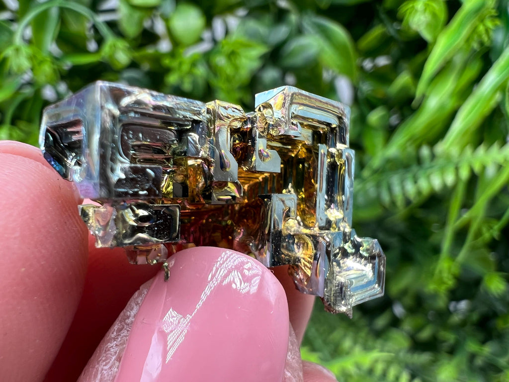 Rainbow Bismuth Crystal: Rare Gemstone Specimen, Colorful Stone