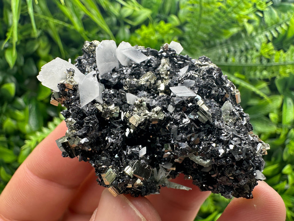 Pyrite Sphalerite Quartz Calcite Specimen: Borieva Mine, Bulgaria