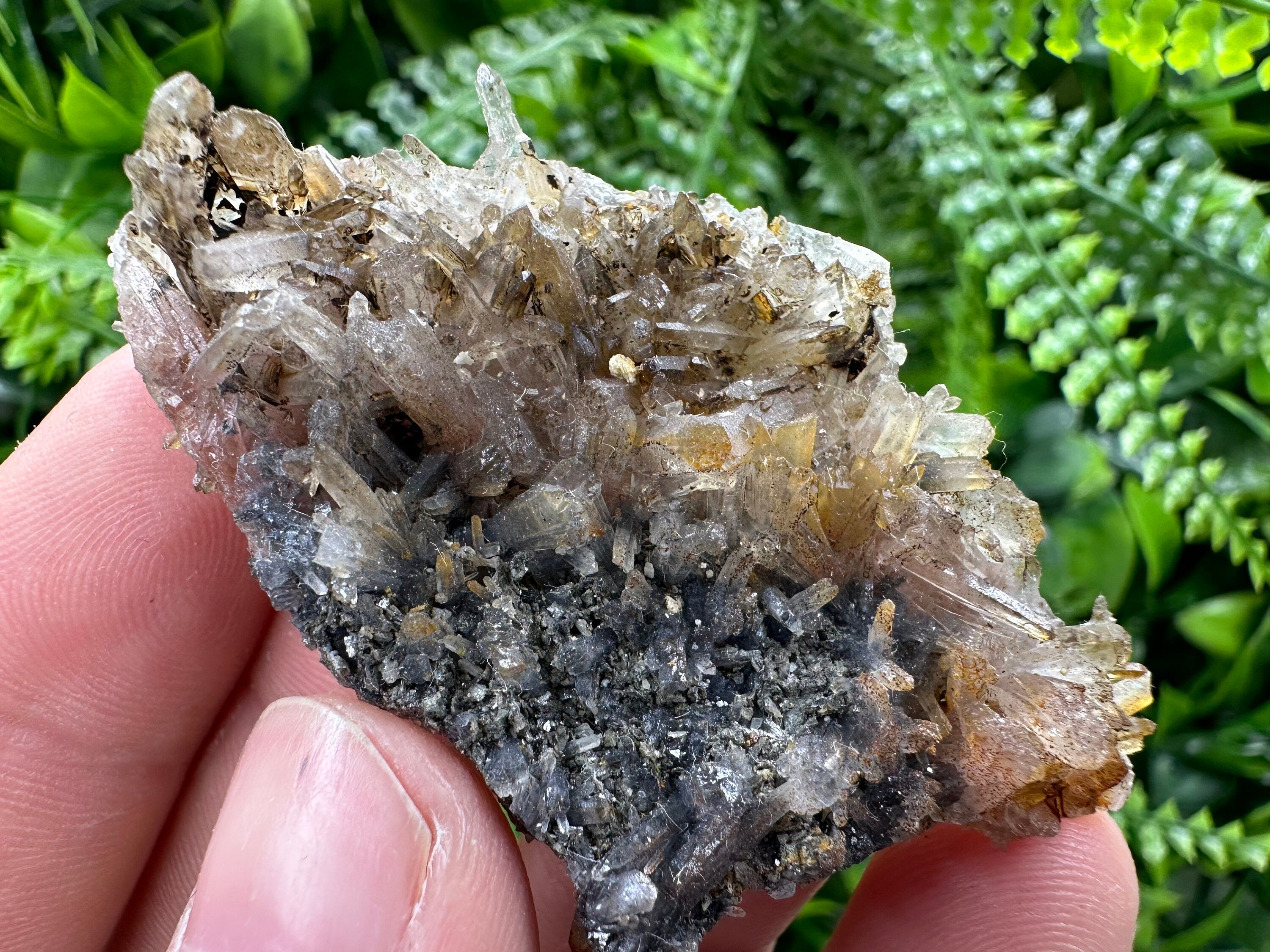 Limonite Coated Quartz Crystal, Natural Mineral Specimen
