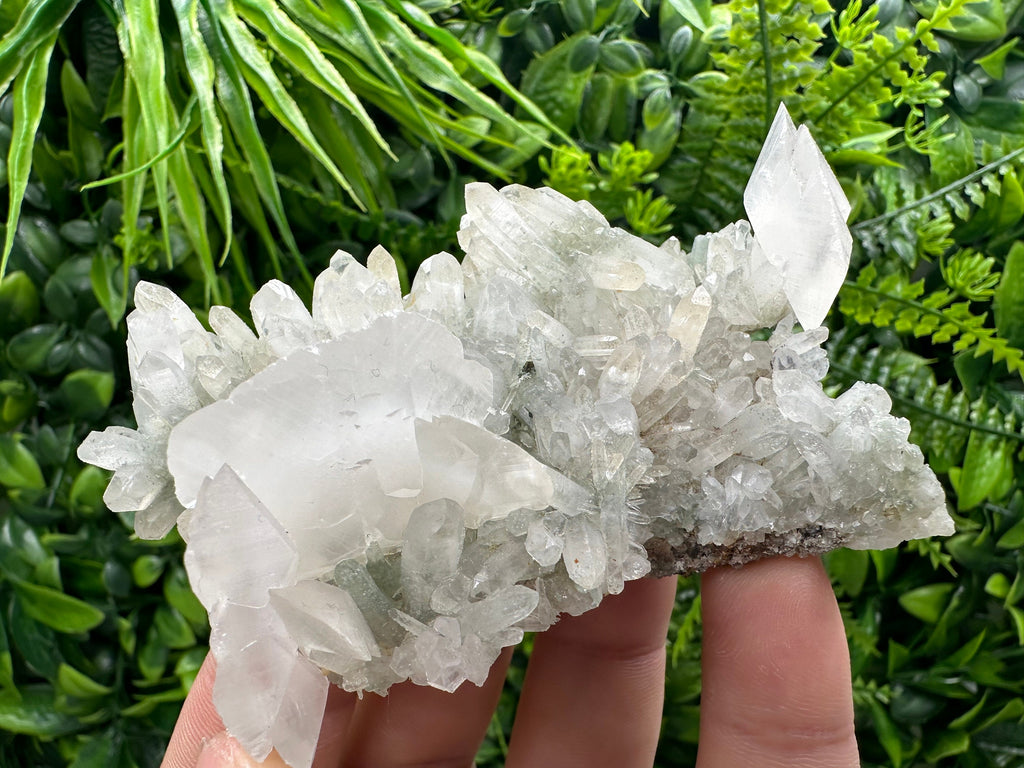 Calcite on Quartz with Chlorite, Bulgaria Minerals Collection