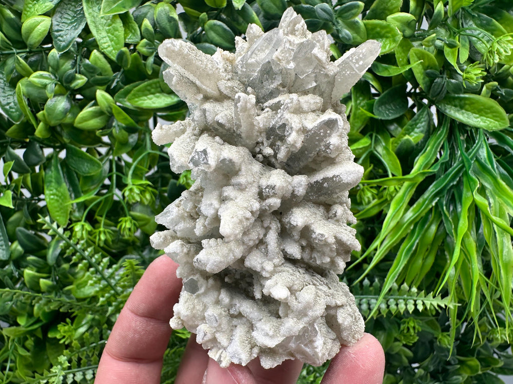 White Calcite Quartz Cluster, Krushev dol Mine, Bulgaria, Mineral Specimen