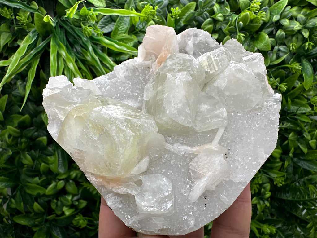 Apophyllite Stilbite on Chalcedony, India Crystal Specimen