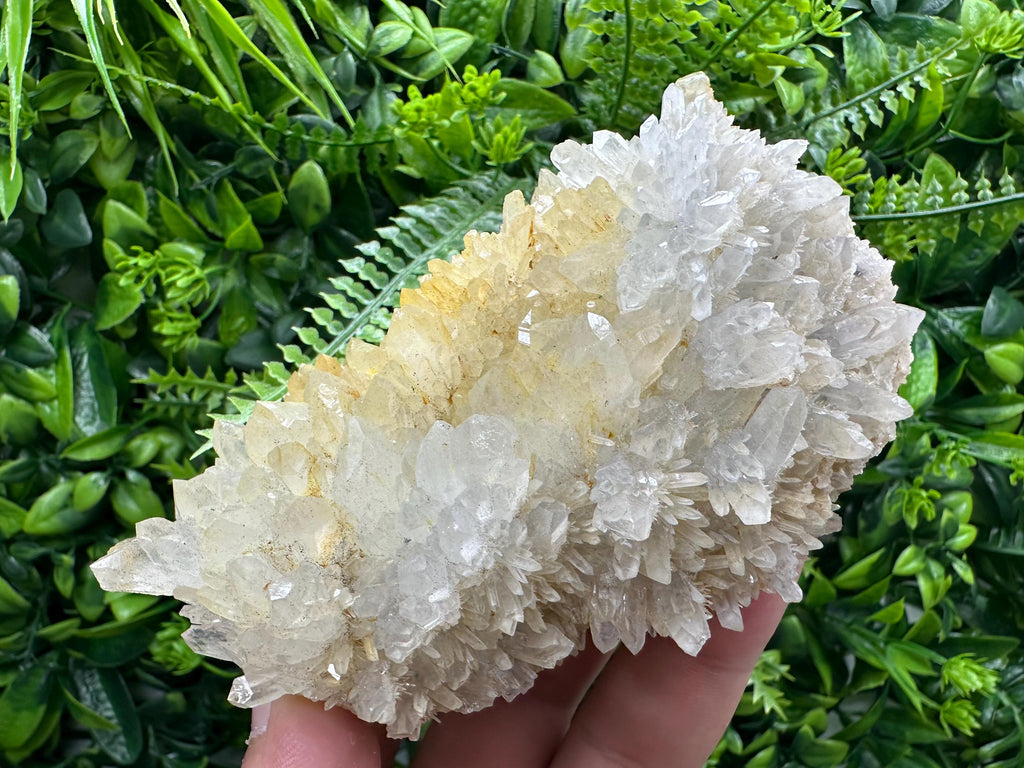 Limonite Quartz Crystal Cluster: Iron Oxide Mineral Specimen
