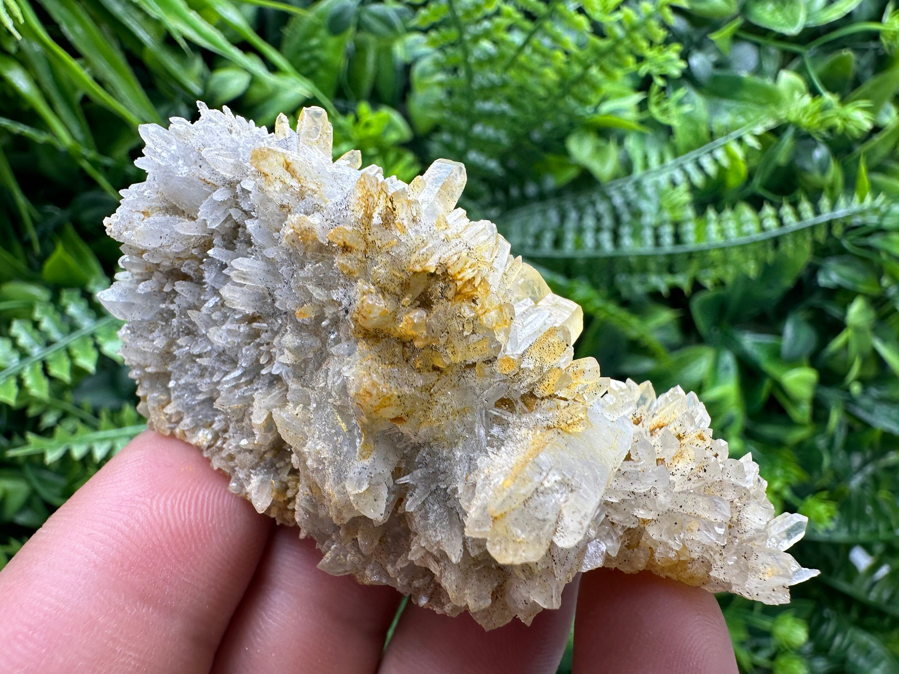 Transparent Quartz Cluster with Mineral Inclusions, Bulgaria