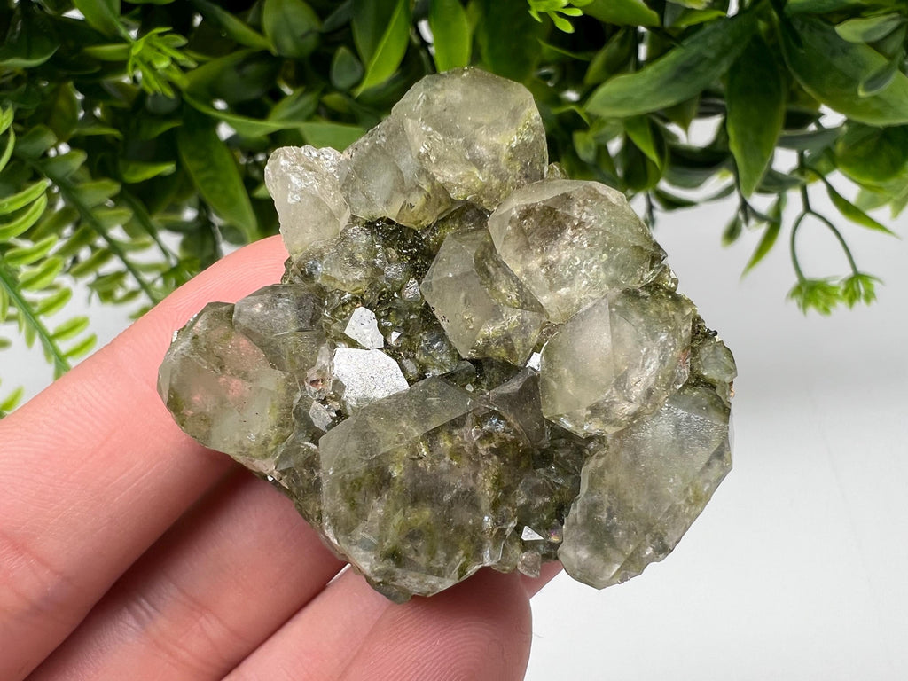 Sparkly Green Epidote with Quartz Crystals – Eastern Anatolian Mineral