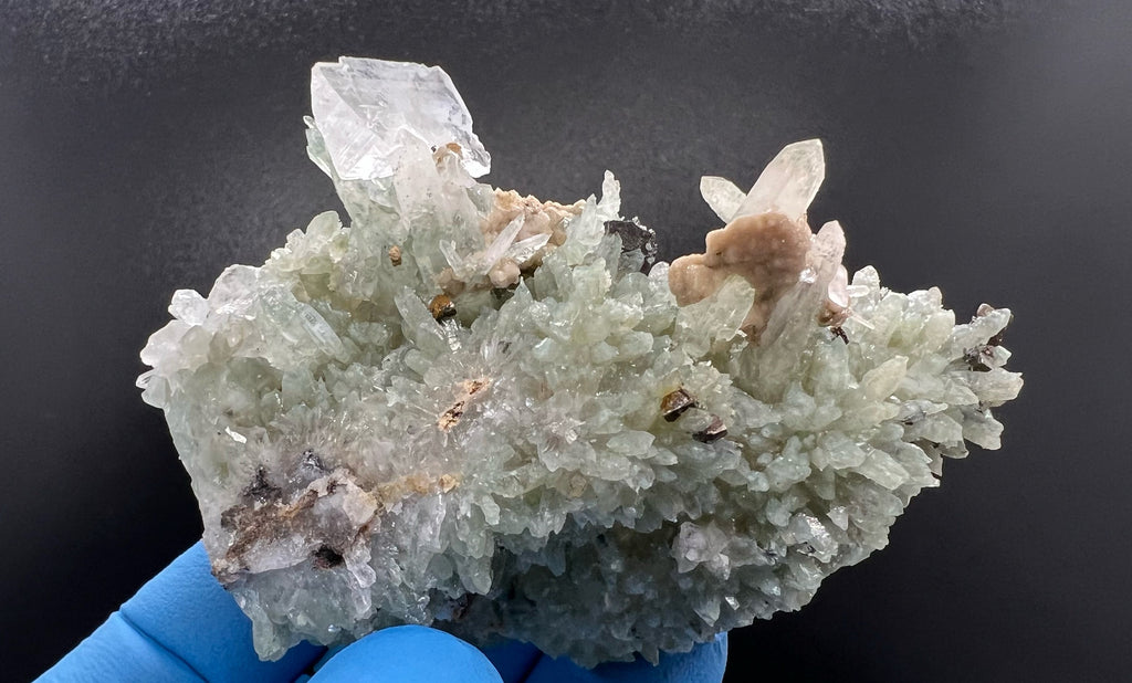 Green Quartz with Chlorite and Calcite: Natural Minerals Souvenir