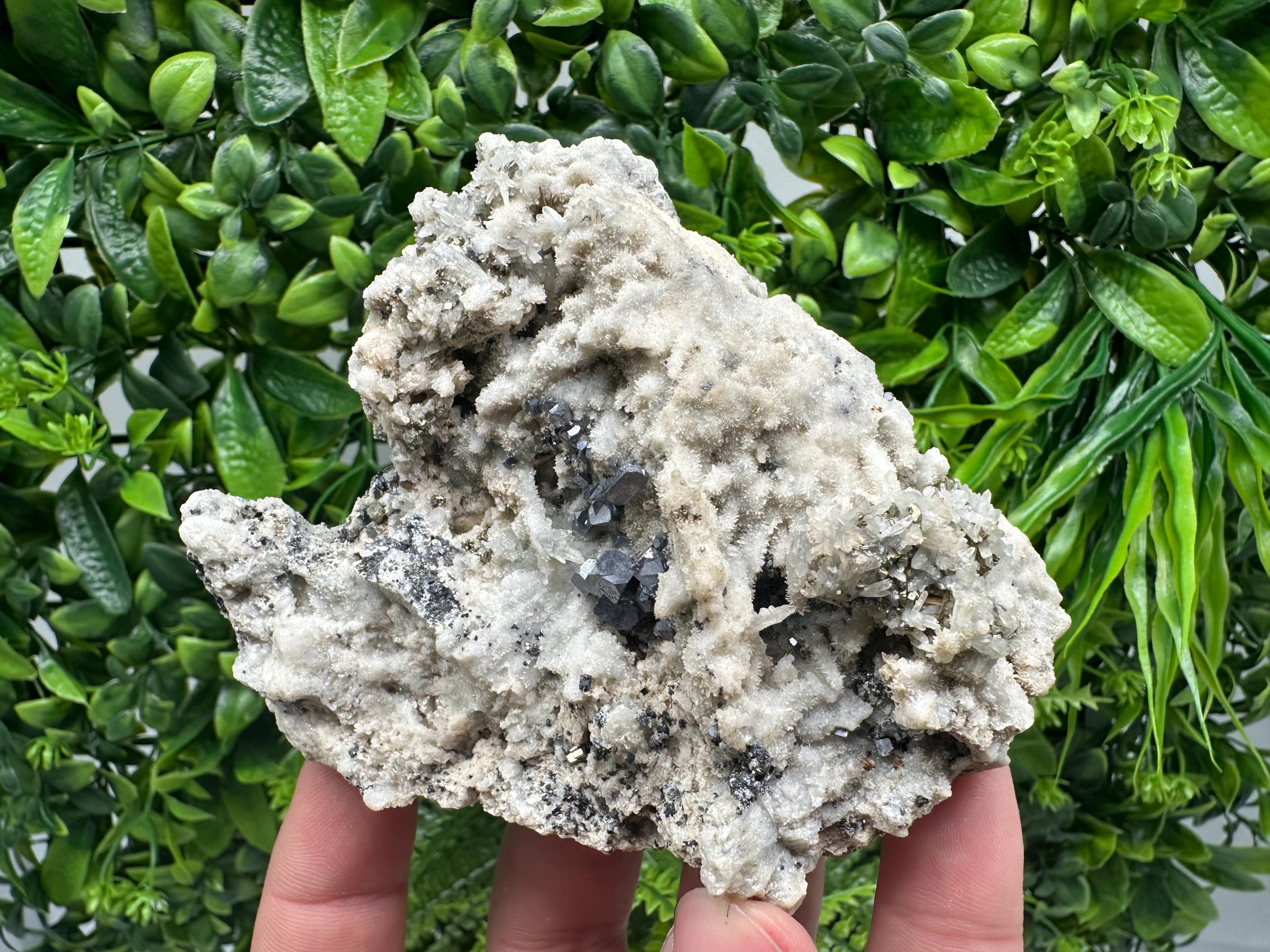 Galena Pyrite Chalcedony Quartz Mineral Specimen, Bulgaria
