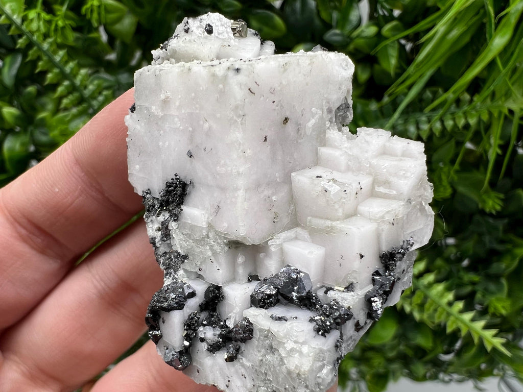 Incredible Mirror Galena on Mangano Calcite from Borieva mine,Bulgaria,natural mineral specimen,home decor stone,rare crystal,geology,gift