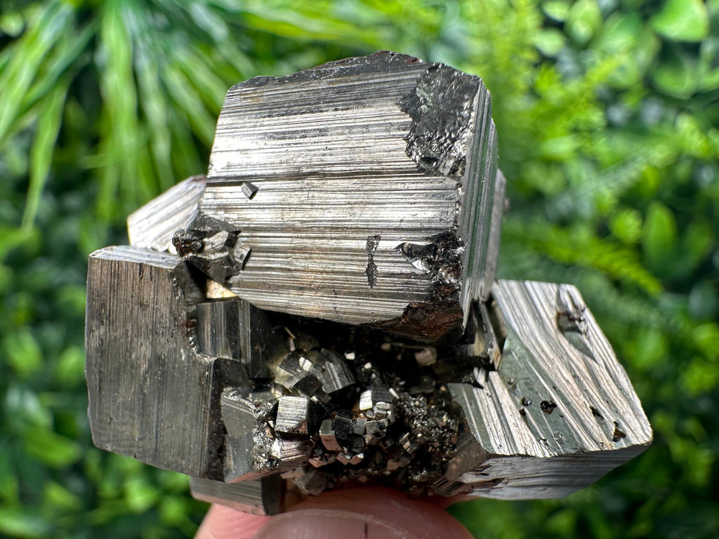 Pyrite with Hematite Mineral Specimen, Bulgaria Crystal Decor
