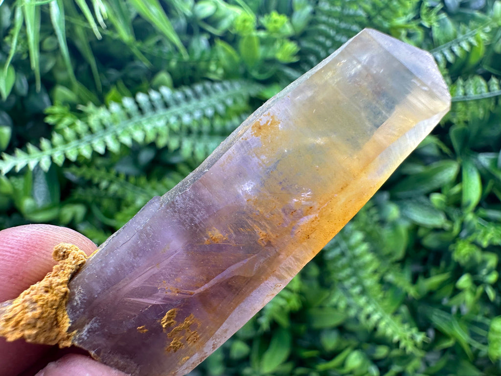 Phantom Amethyst Crystal with Cerusite, Bulgaria Mineral Specimen