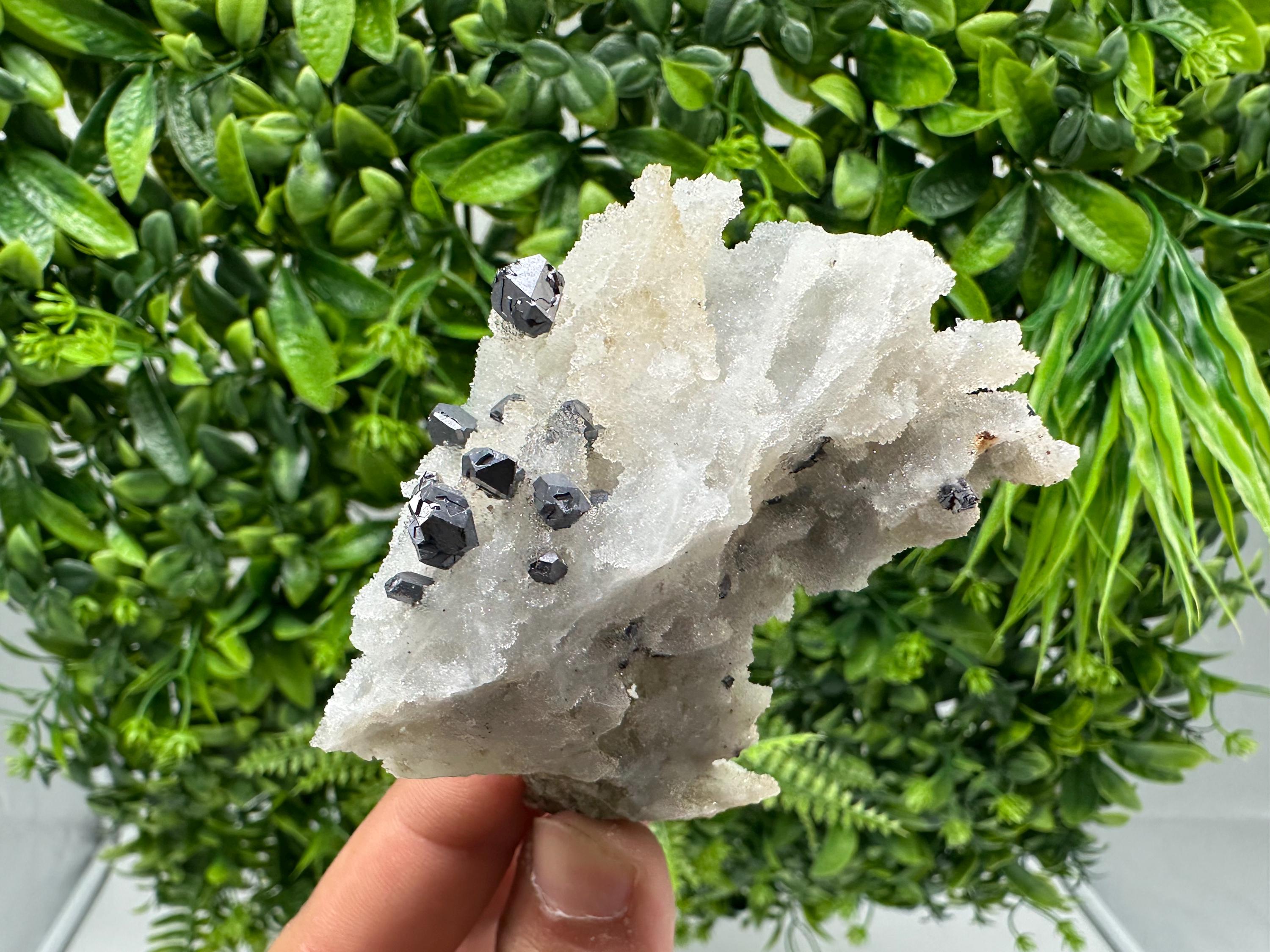 Rare Galena on Chalcedony Specimen, Krushev dol Mine, Bulgaria