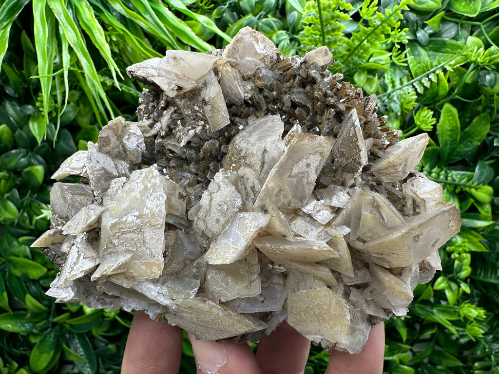 Calcite on Quartz with Oxide, Borieva Mine Mineral Specimen