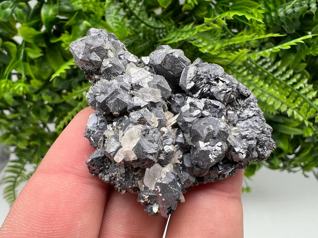 Galena Chalcopyrite Cluster on Calcite Quartz, Bulgaria Mineral Specimen