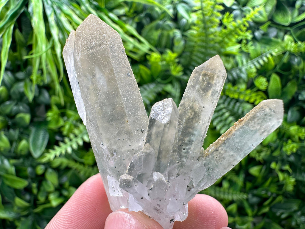 Green Quartz Specimen: Chlorite and Sphalerite Inclusions, Natural Minerals