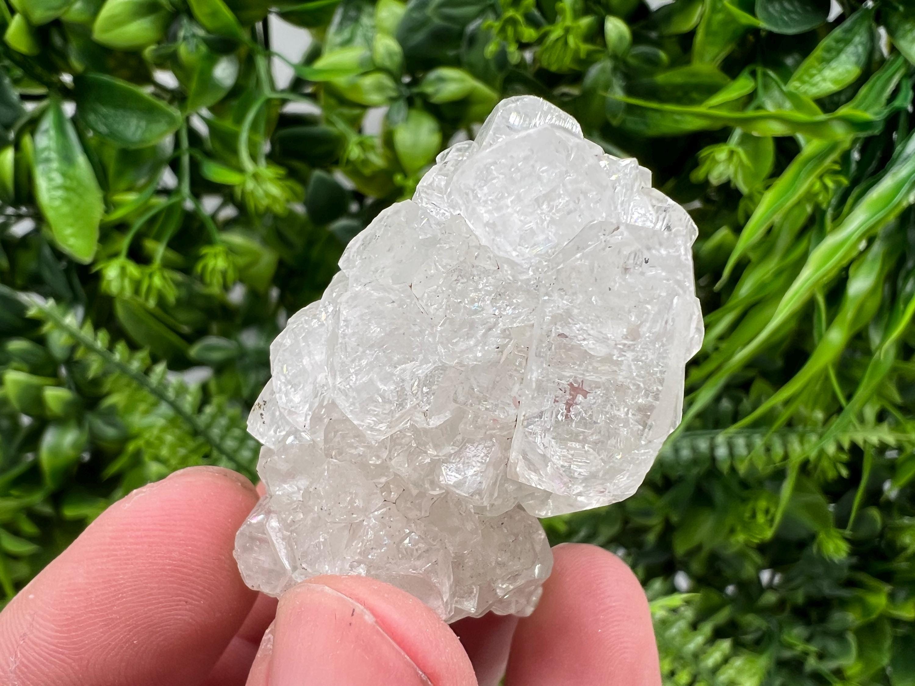 Transparent Apophyllite on Chalcedony, Natural Crystal Specimen, India