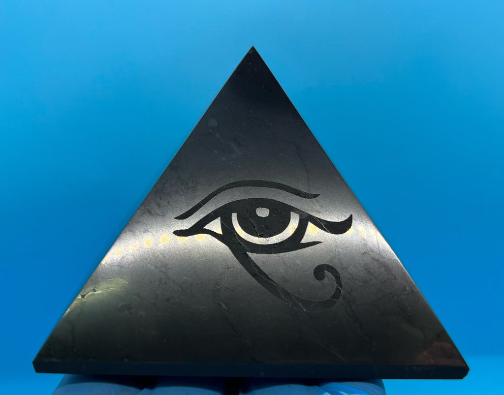 Shungite Pyramid (10cm): EMF & 5G Protection, Healing Crystal