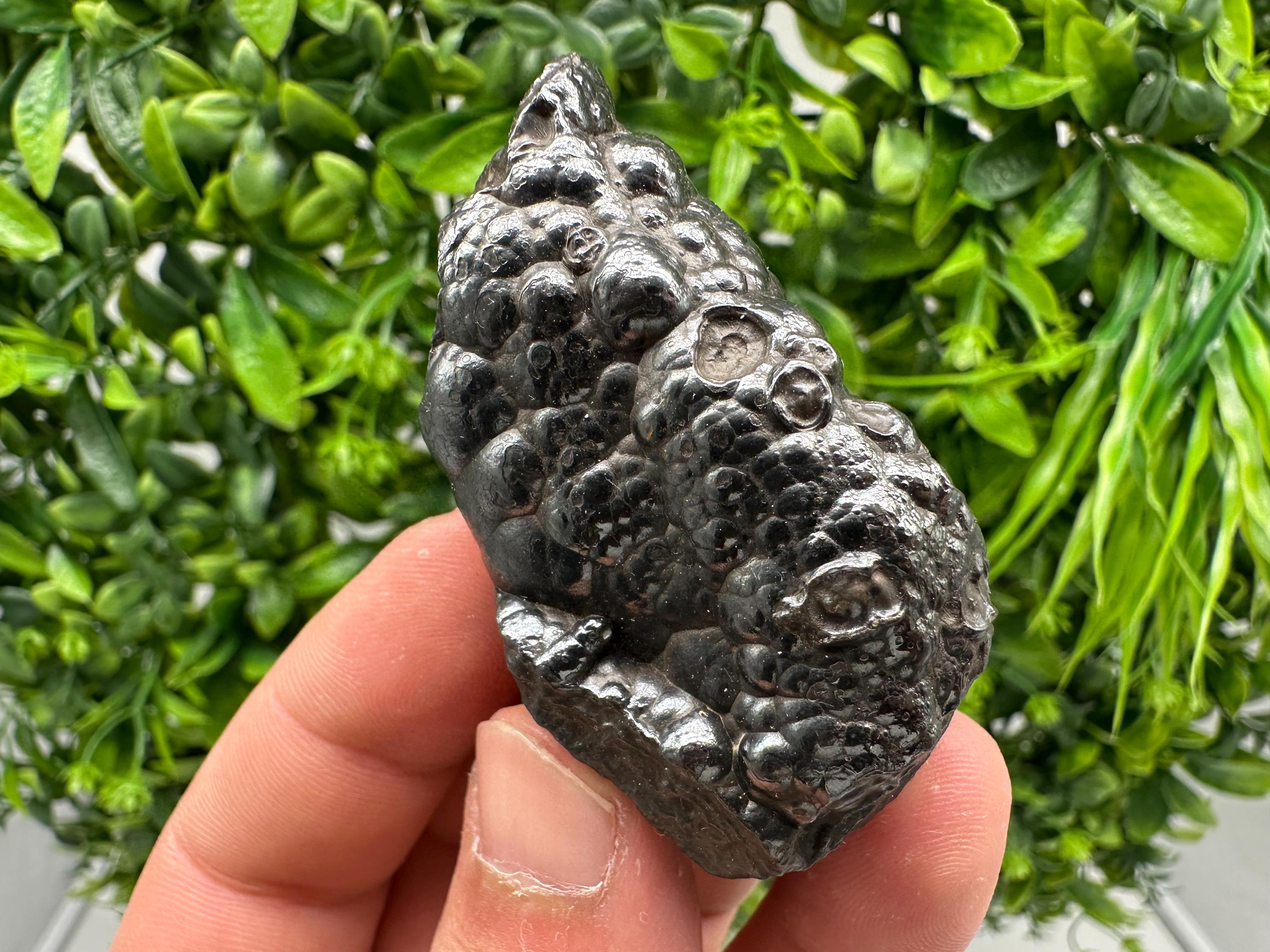 Botryoidal Black Hematite Specimen: Moroccan Crystal for Reiki Chakra