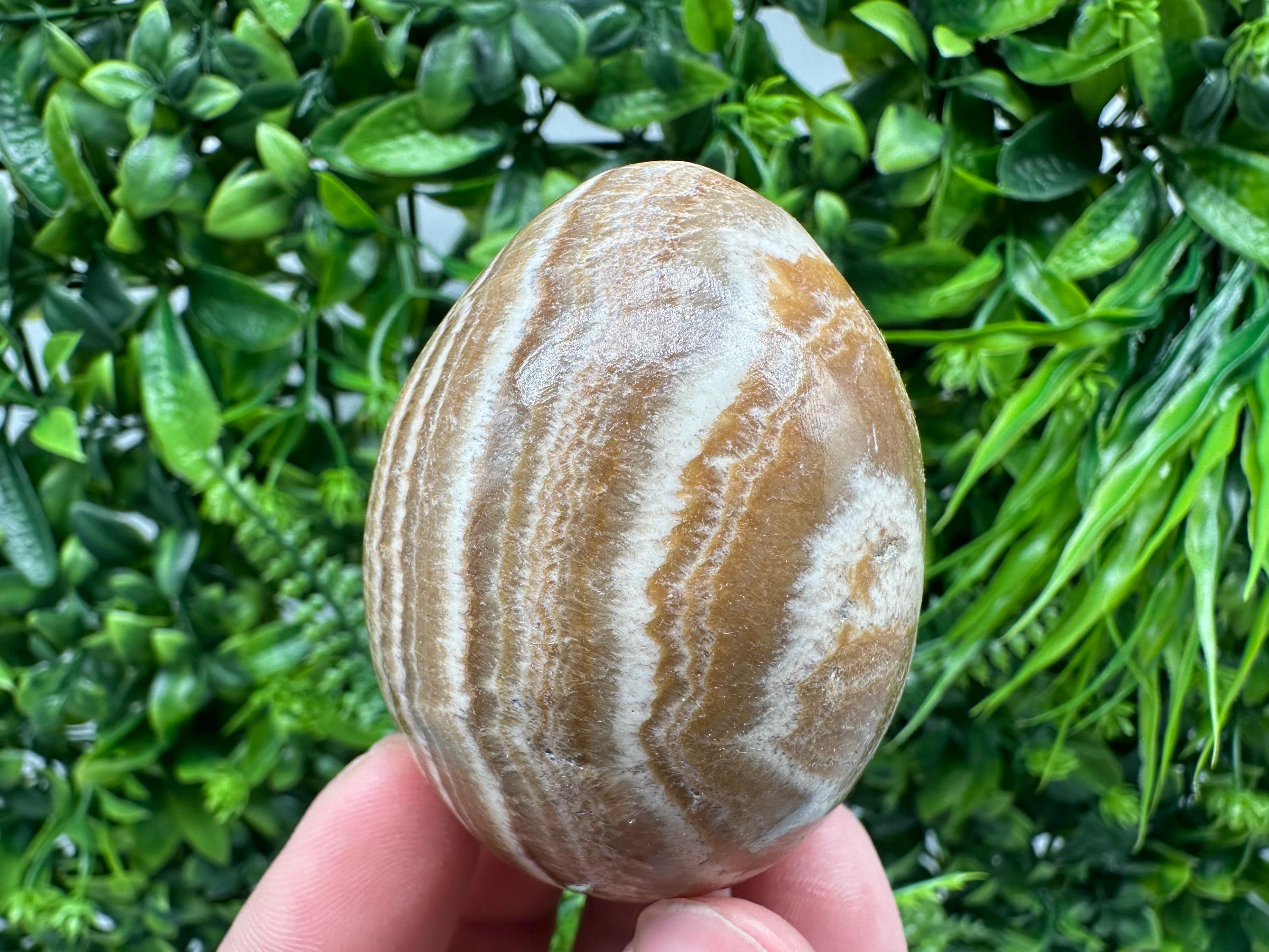 Polished Aragonite Stone Egg: Handmade Home Decor, Healing Crystal