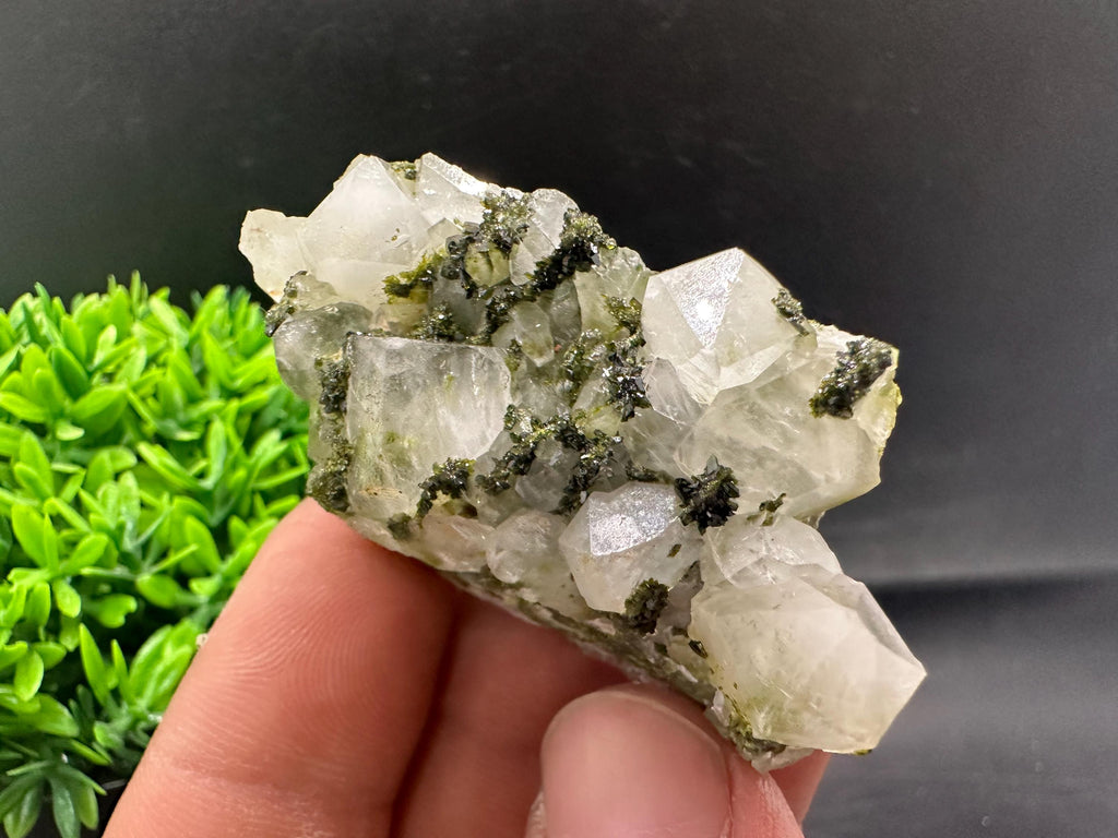 Rare Green Epidote Quartz Crystal Cluster - Eastern Anatolia, Turkey