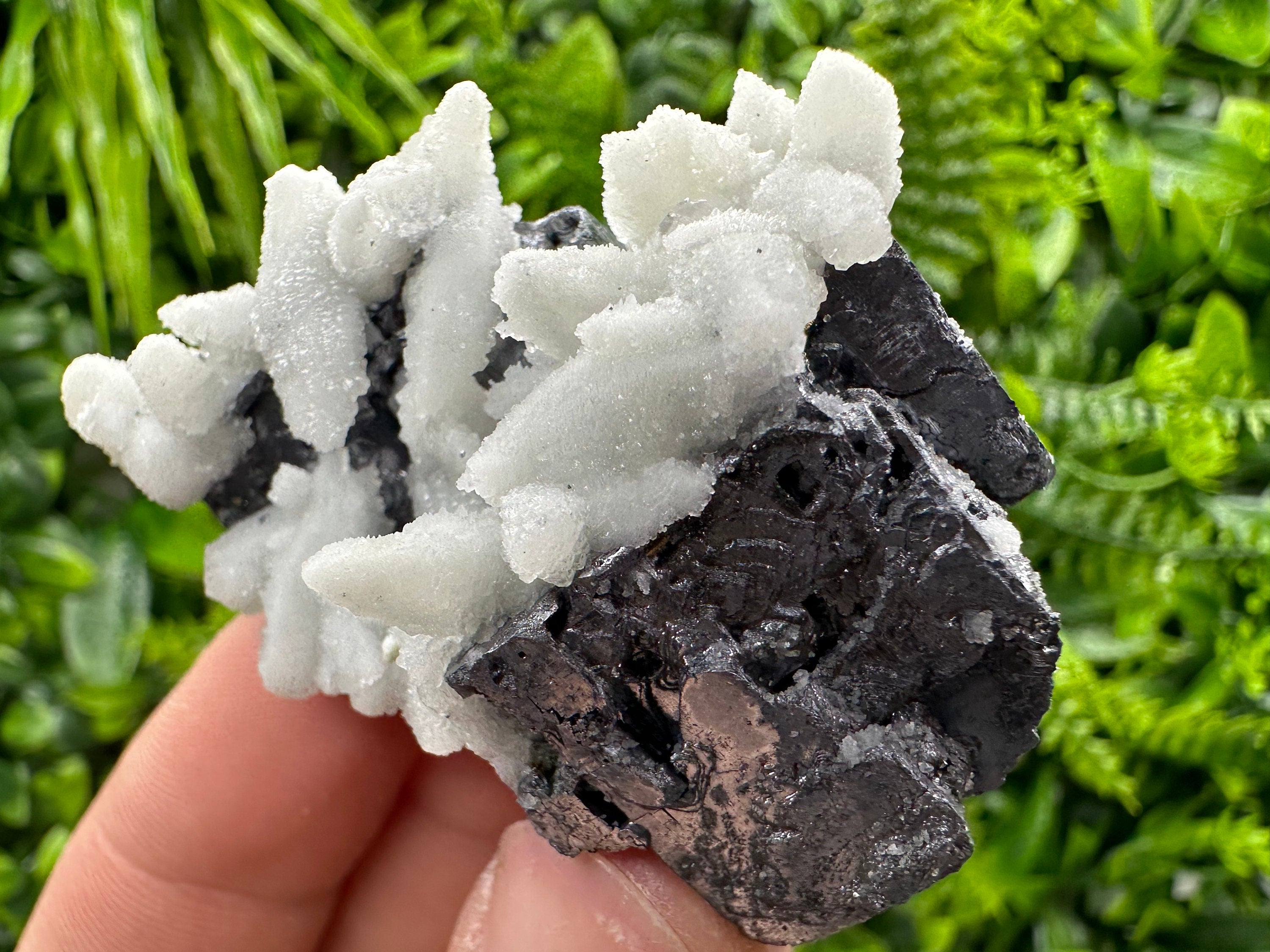 Rare Calcite on Galena: Borieva Mine, Bulgaria