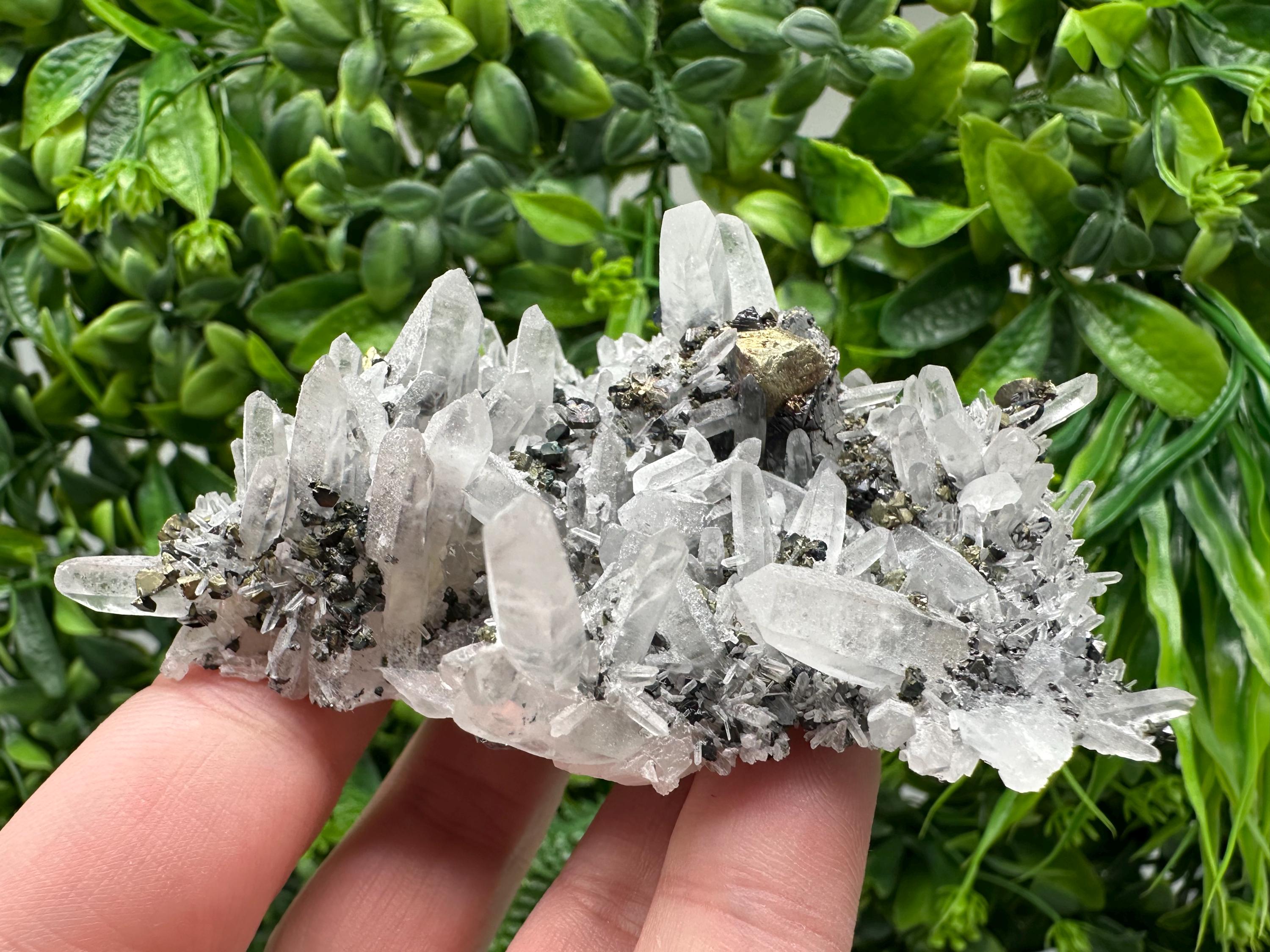 Wonderful Sphalerite Chalcopyrite on  Quartz whit Galena feom 9 th September mine,Bulgaria,natural,collection mineral specimen,gift