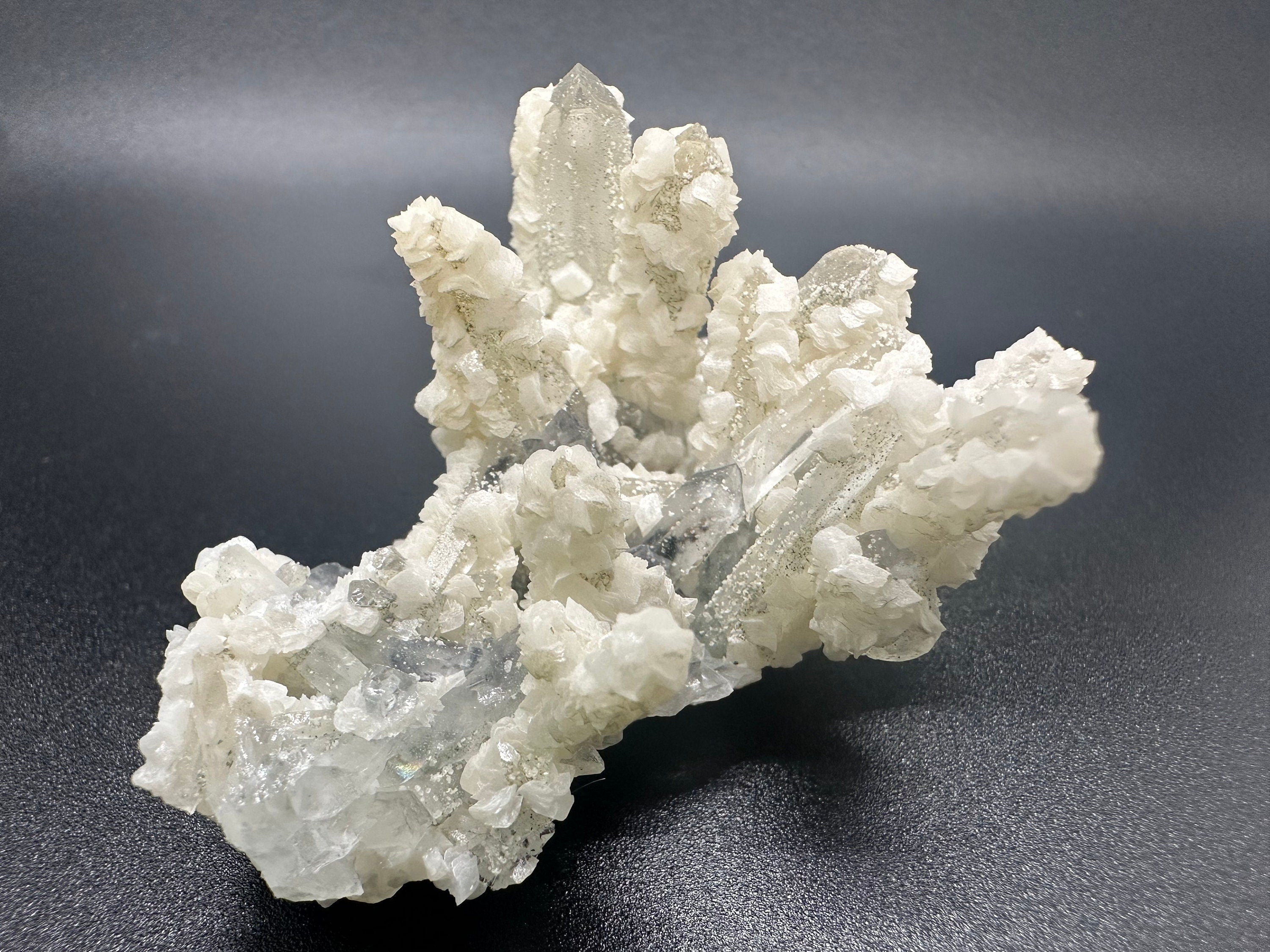 Quartz with Calcite Cluster, Kryshev Dol Mine, Bulgaria
