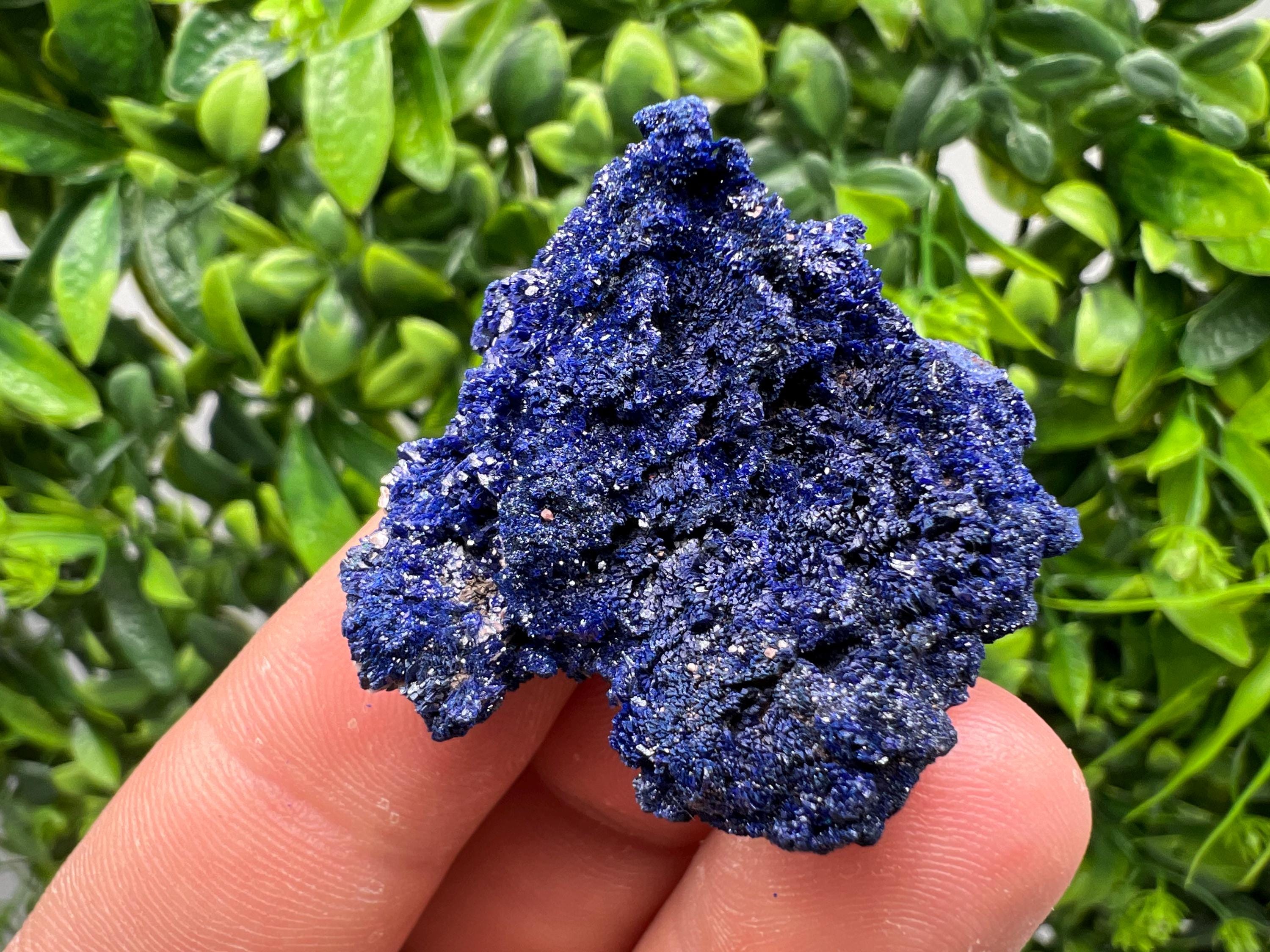 Crystallized Azurite-Kerrouchen,Morocco-Blue Azurite Specimen-High Quality Blue Azurite-Azurite Mineral Specimen, gemmy,lustrous of Azurite
