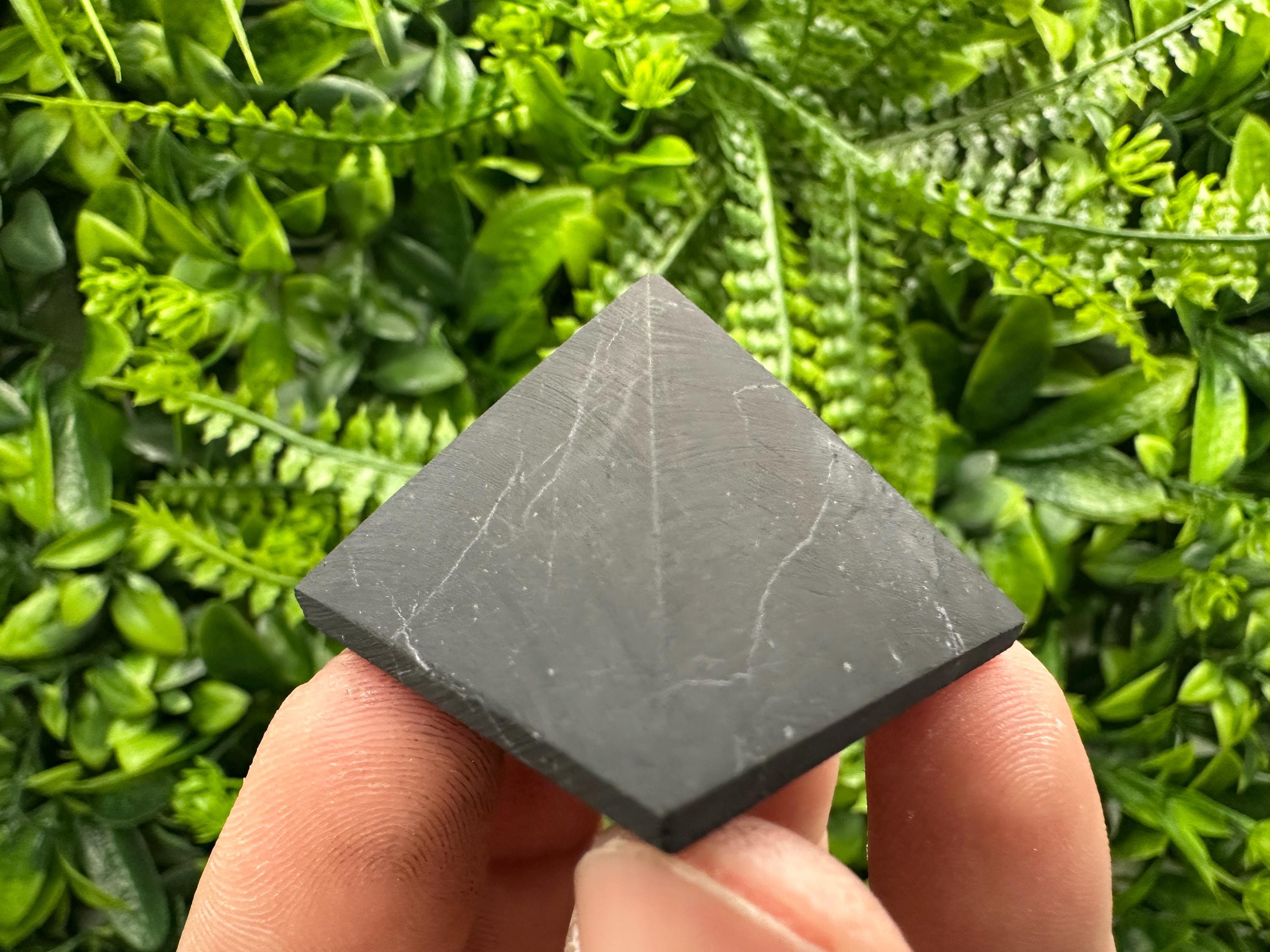 Shungite Pyramid 3cm: EMF & 5G Protection, Healing Crystal