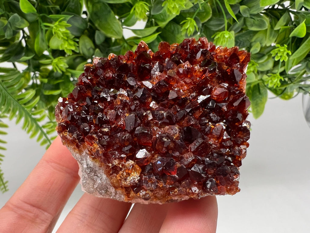 Citrine Crystal with Hematite Inclusions: Natural Phantom Cluster