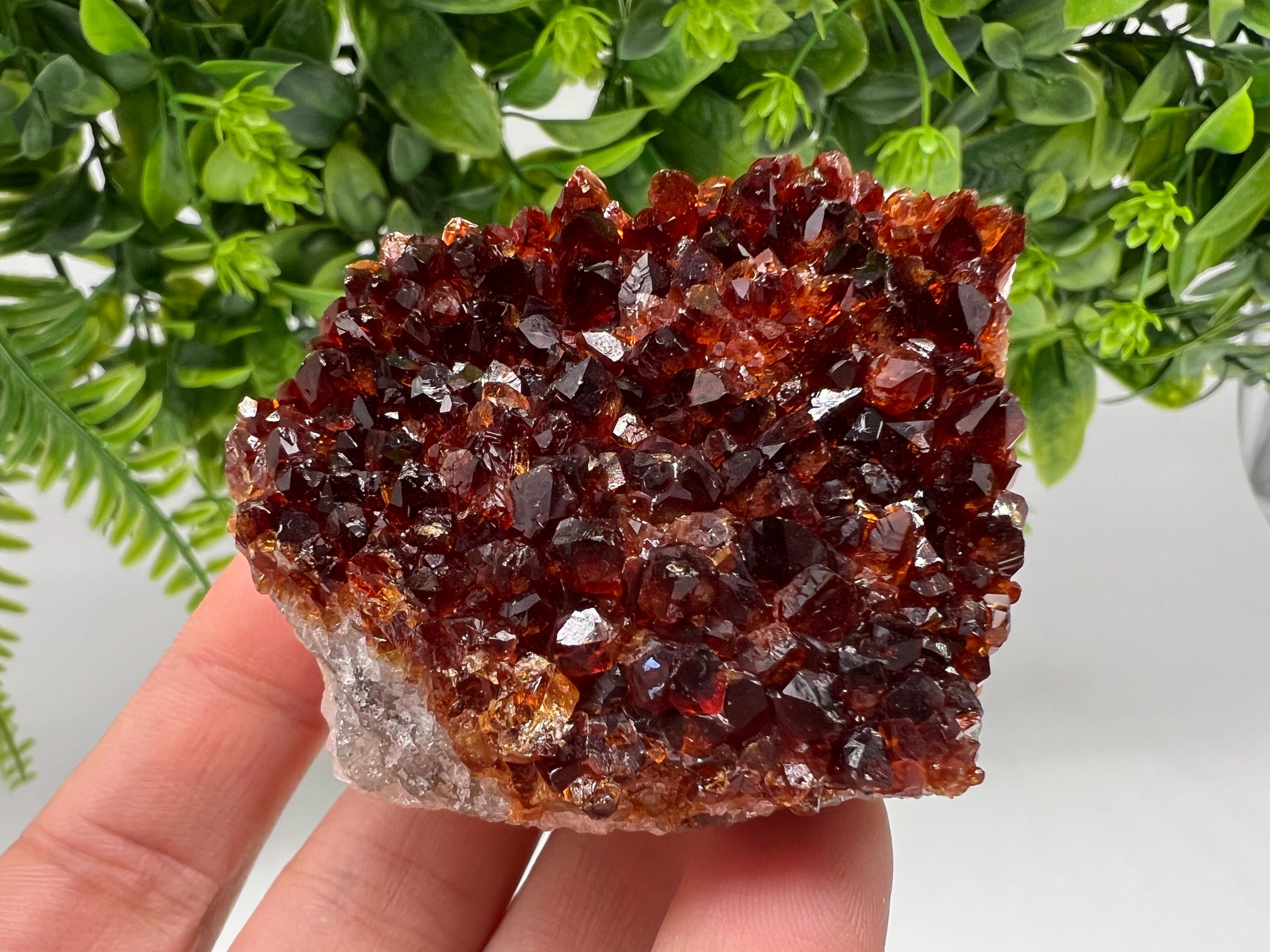 Citrine Crystal with Hematite Inclusions: Natural Phantom Cluster