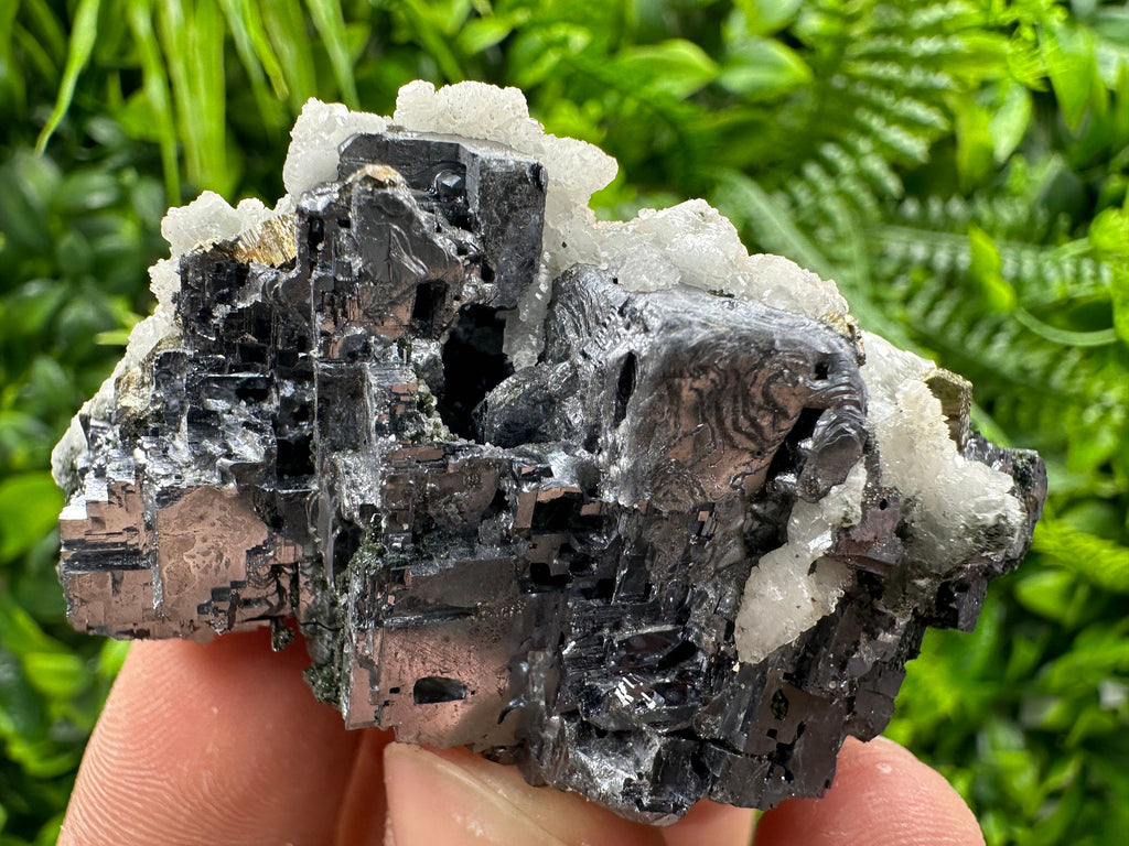 Skeletal Galena, Pyrite, and Calcite Mineral Specimen, Bulgaria
