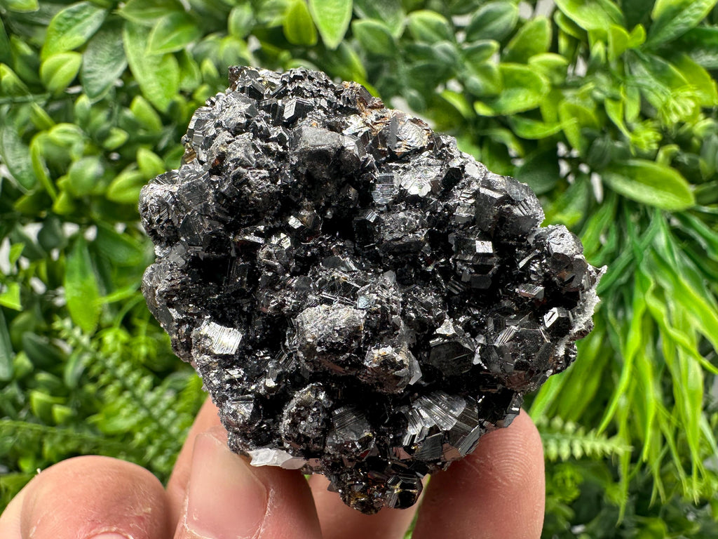 Sphalerite on Green Quartz, Bulgaria Mineral Specimen