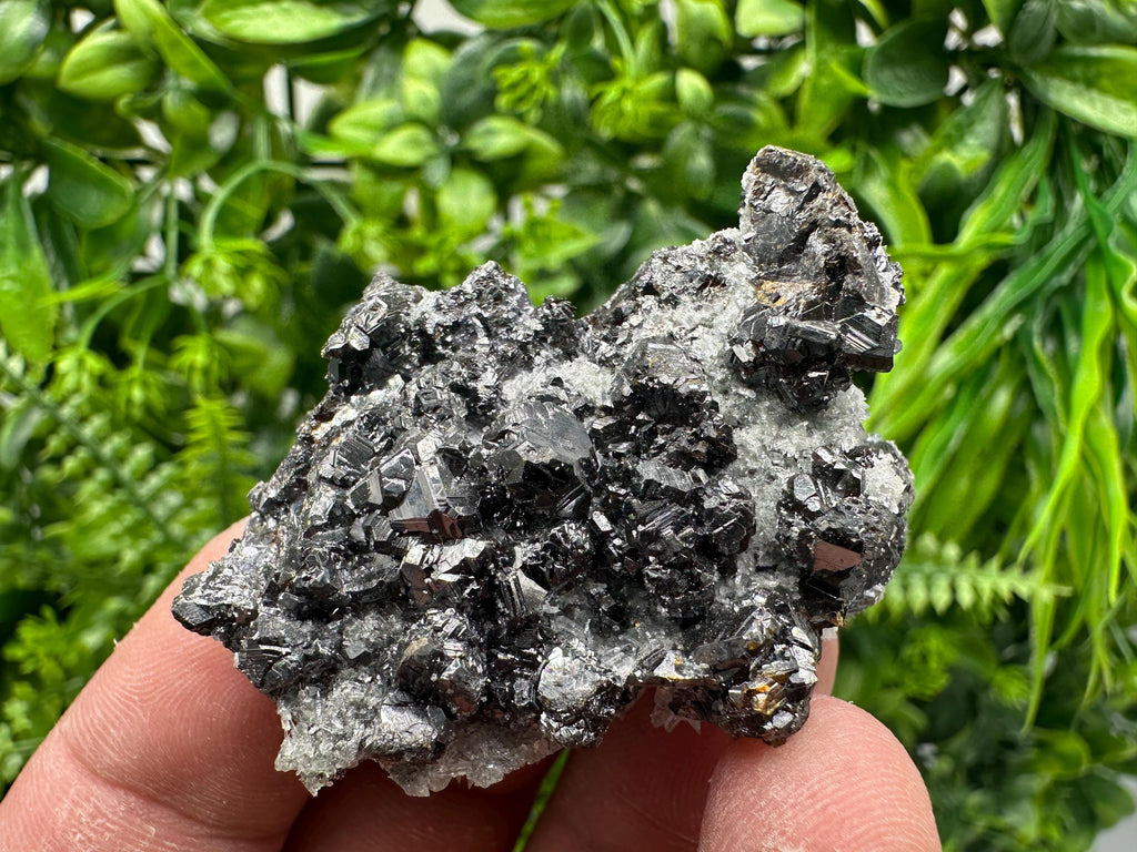 Sphalerite on Green Quartz, Borieva Mine Mineral Specimen