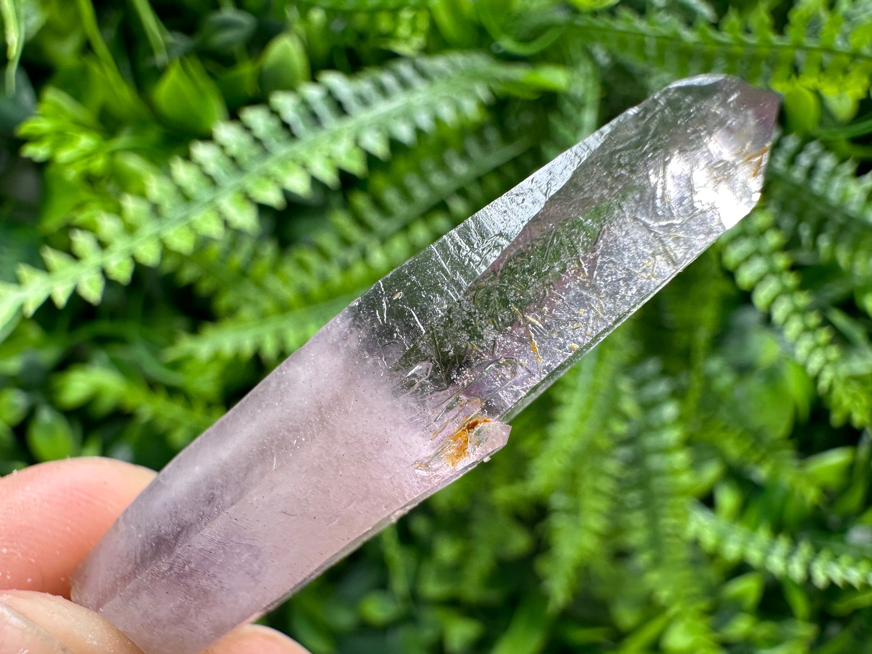 Amethyst Phantom Quartz Crystal, Chalcedony Chlorite Inclusions, Bulgaria