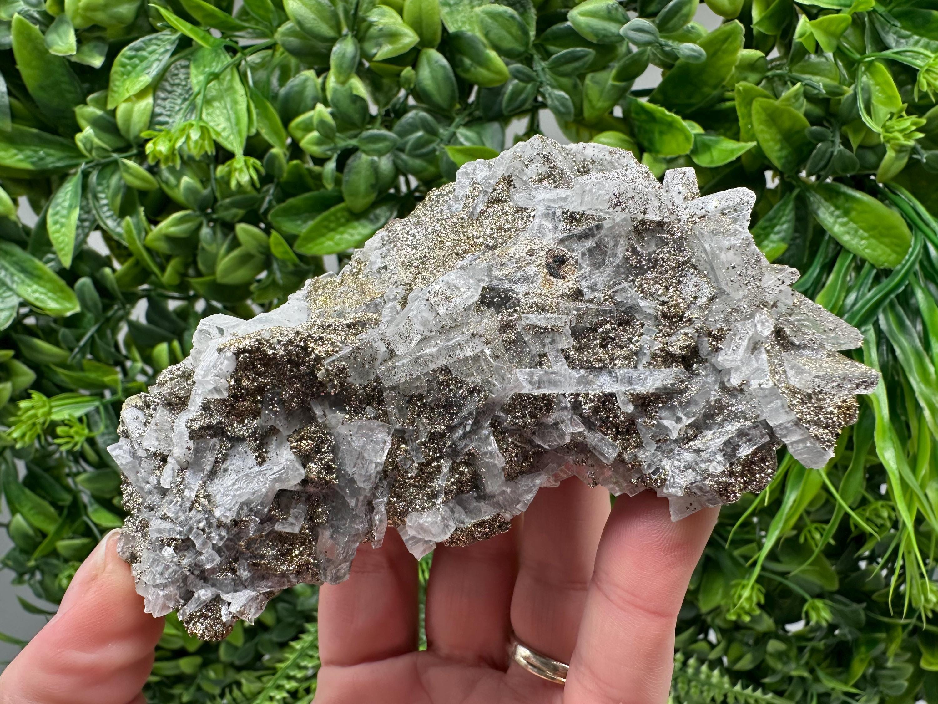 Marcasite Cluster,Barite on Chalcedony, Bulgaria Mineral Specimen
