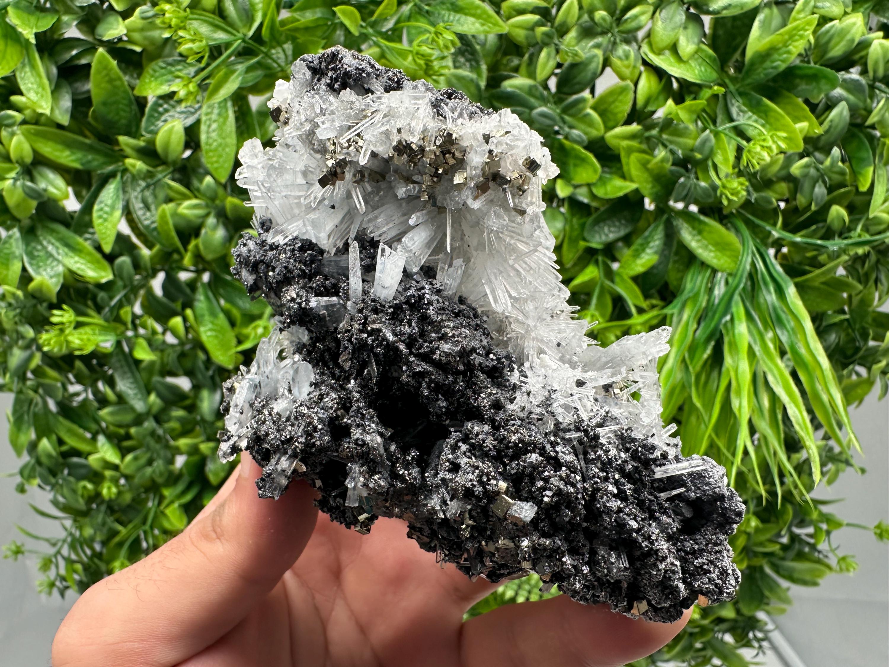 Wonderful Rainbow Pyrite whit Sphalerite and Quartz,from Borieva mine,Bulgaria,natural,collection mineral,home decor stone,rare crystal,gift