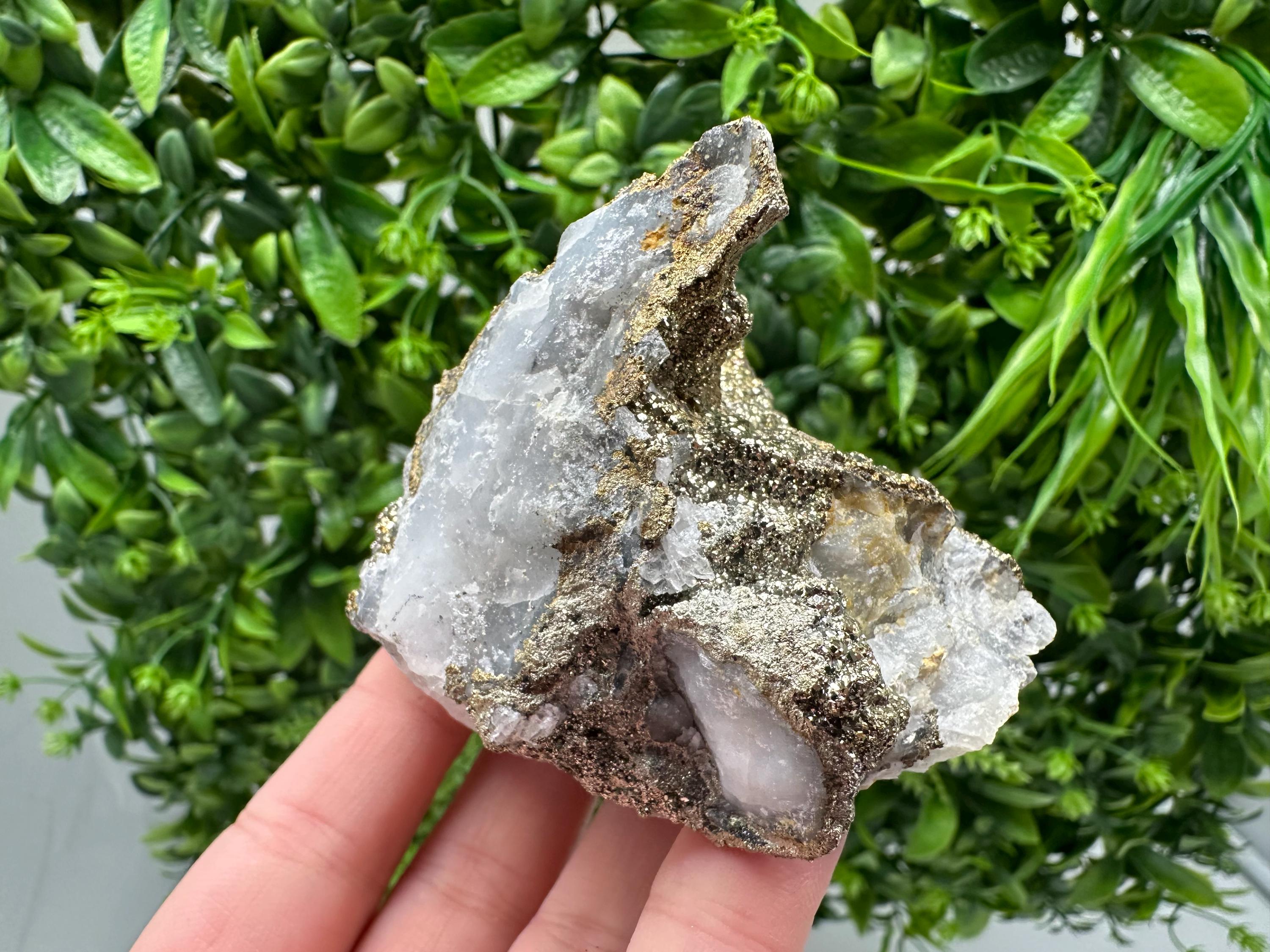 Marcasite Cluster on Chalcedony, Bulgaria Mineral Specimen