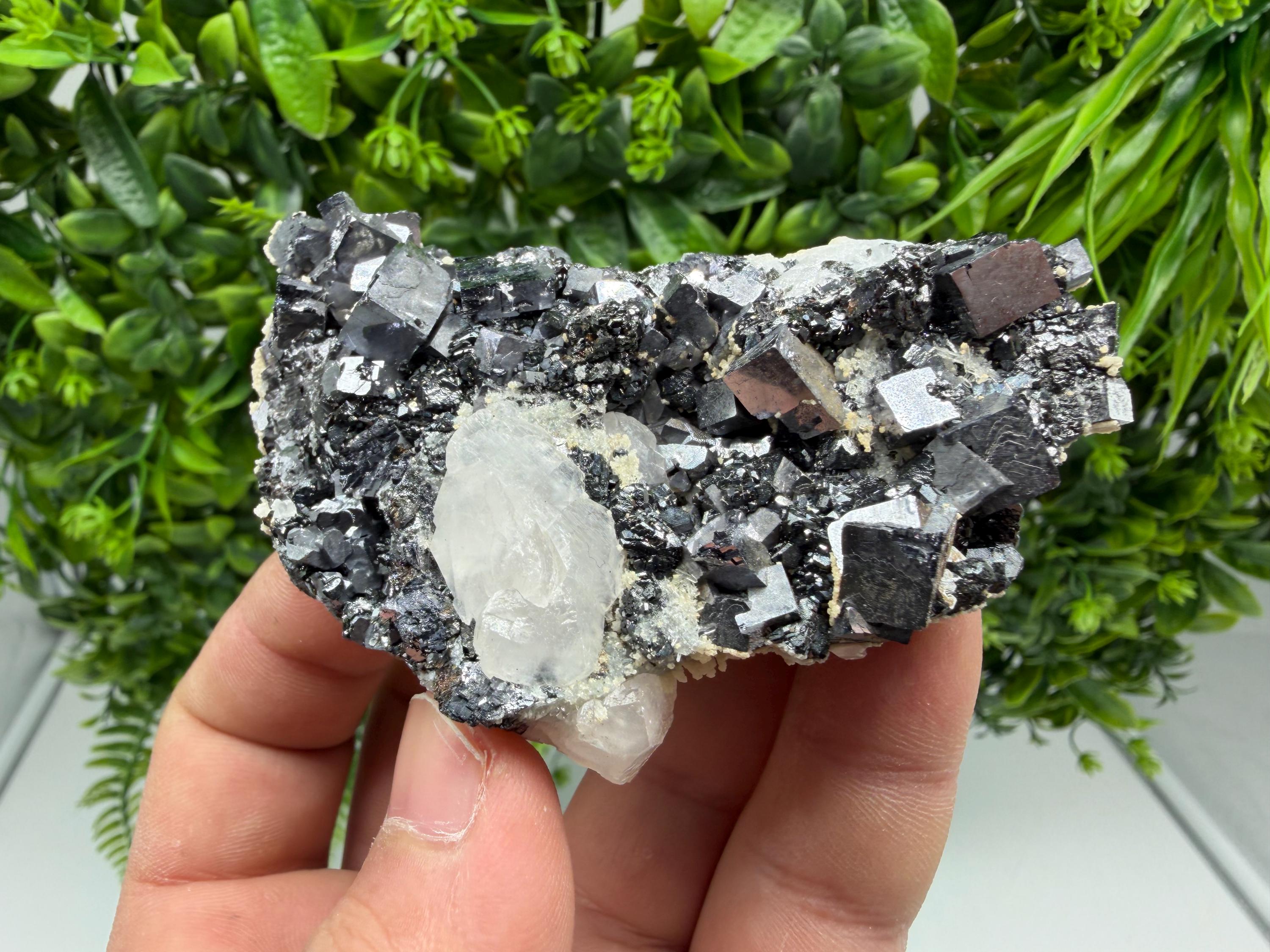Stunning Shpinel Galena on Sphalerite,Calcite from Borieva mine,Madan,Bulgaria,Natural,collectible mineral specimen,home decor,collectible’s