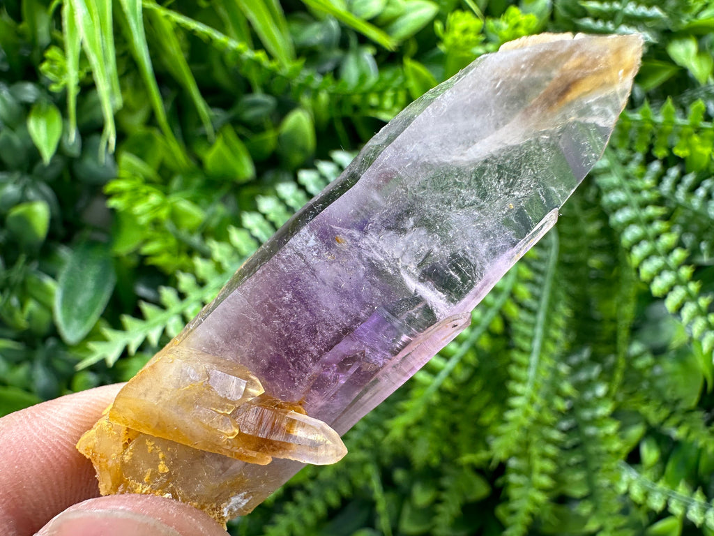 Amethyst Phantom Crystal with Cerussite, Bulgarian Mineral Specimen