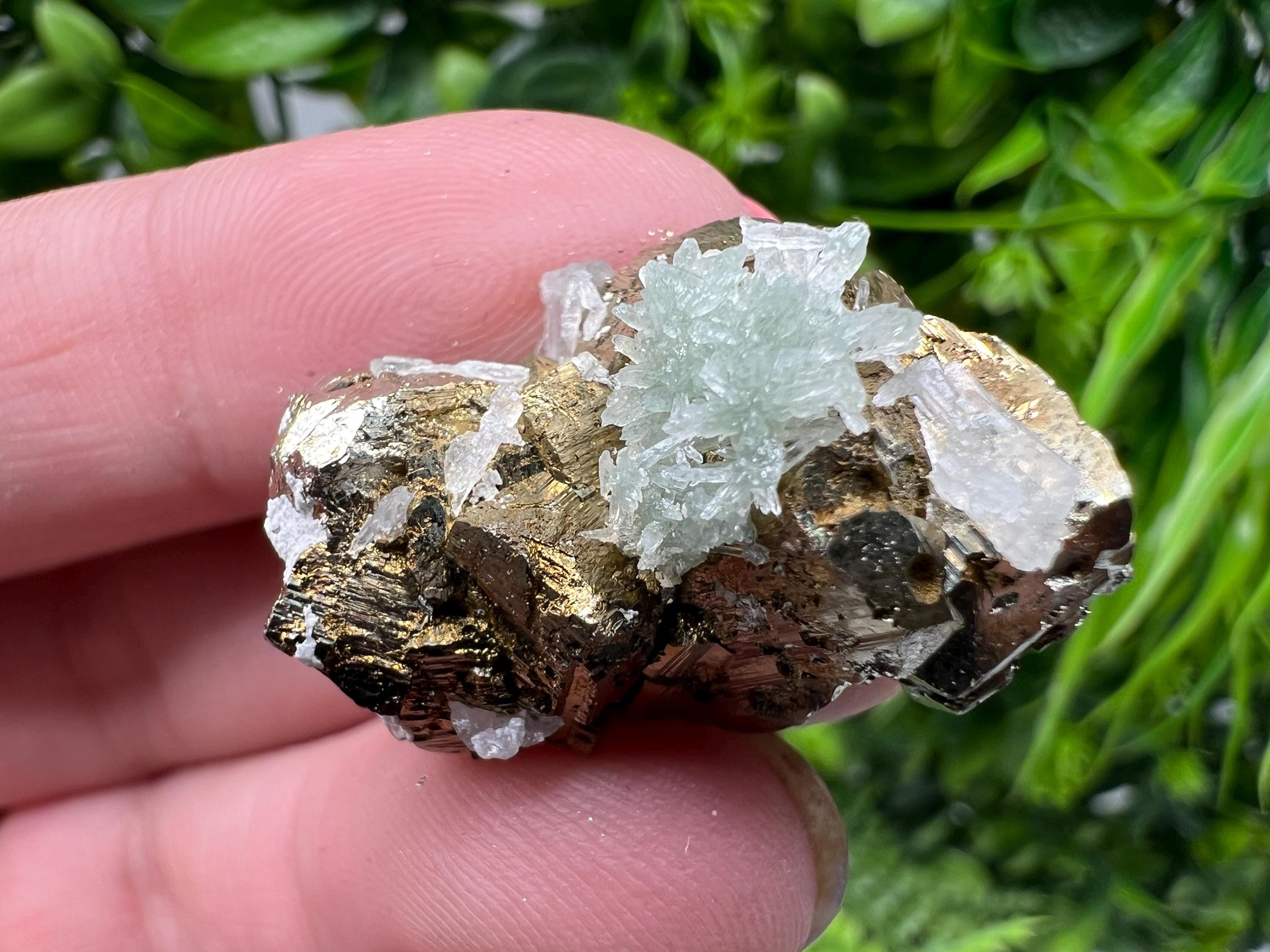 Wonderful Rainbow Pyrite whit Calcite,natural minerals souvenir Crystal,collection stone,rare minerals,home decor,Borieva Bulgaria