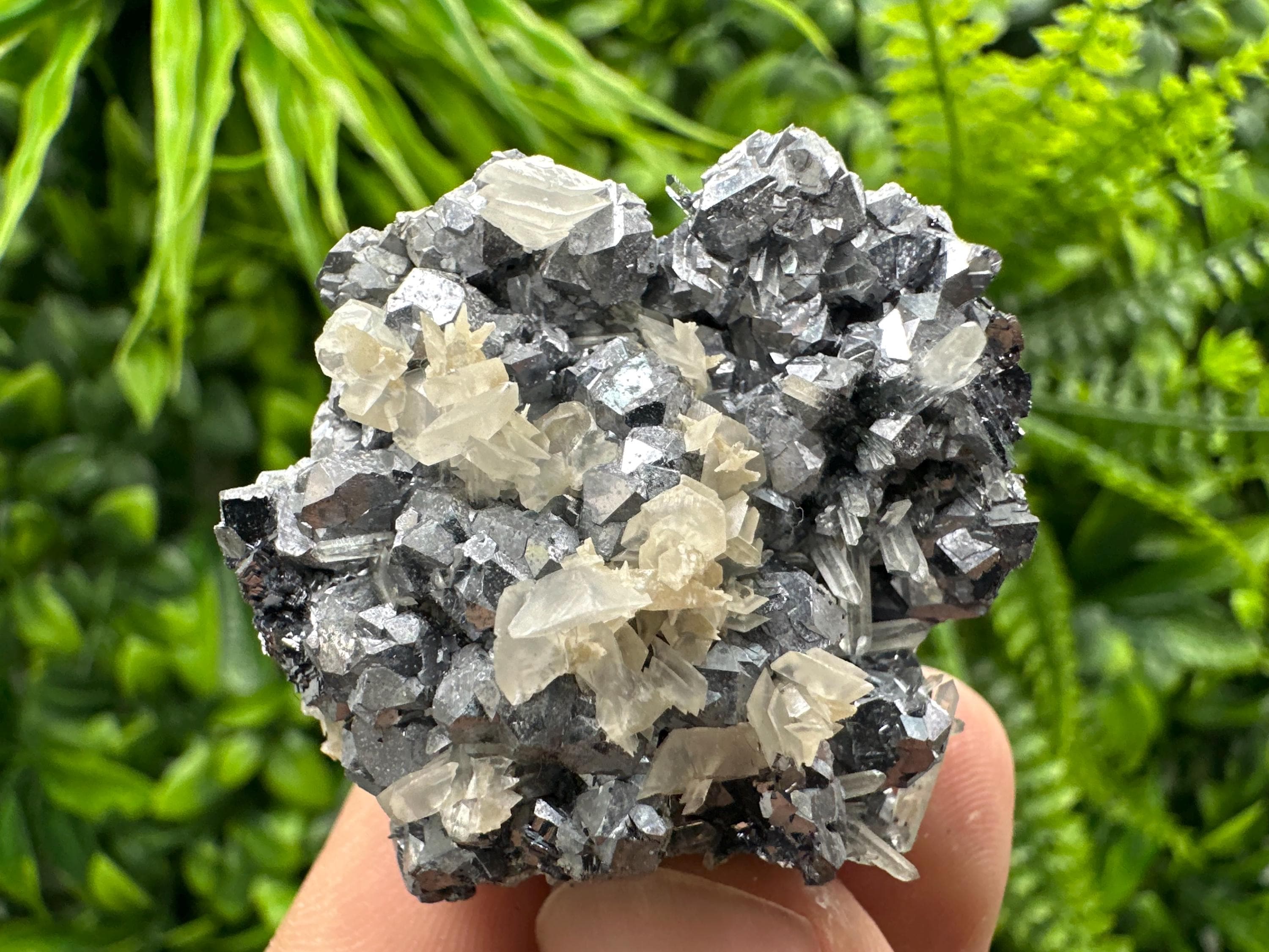 Galena Quartz Calcite Cluster, Bulgaria Mineral Specimen