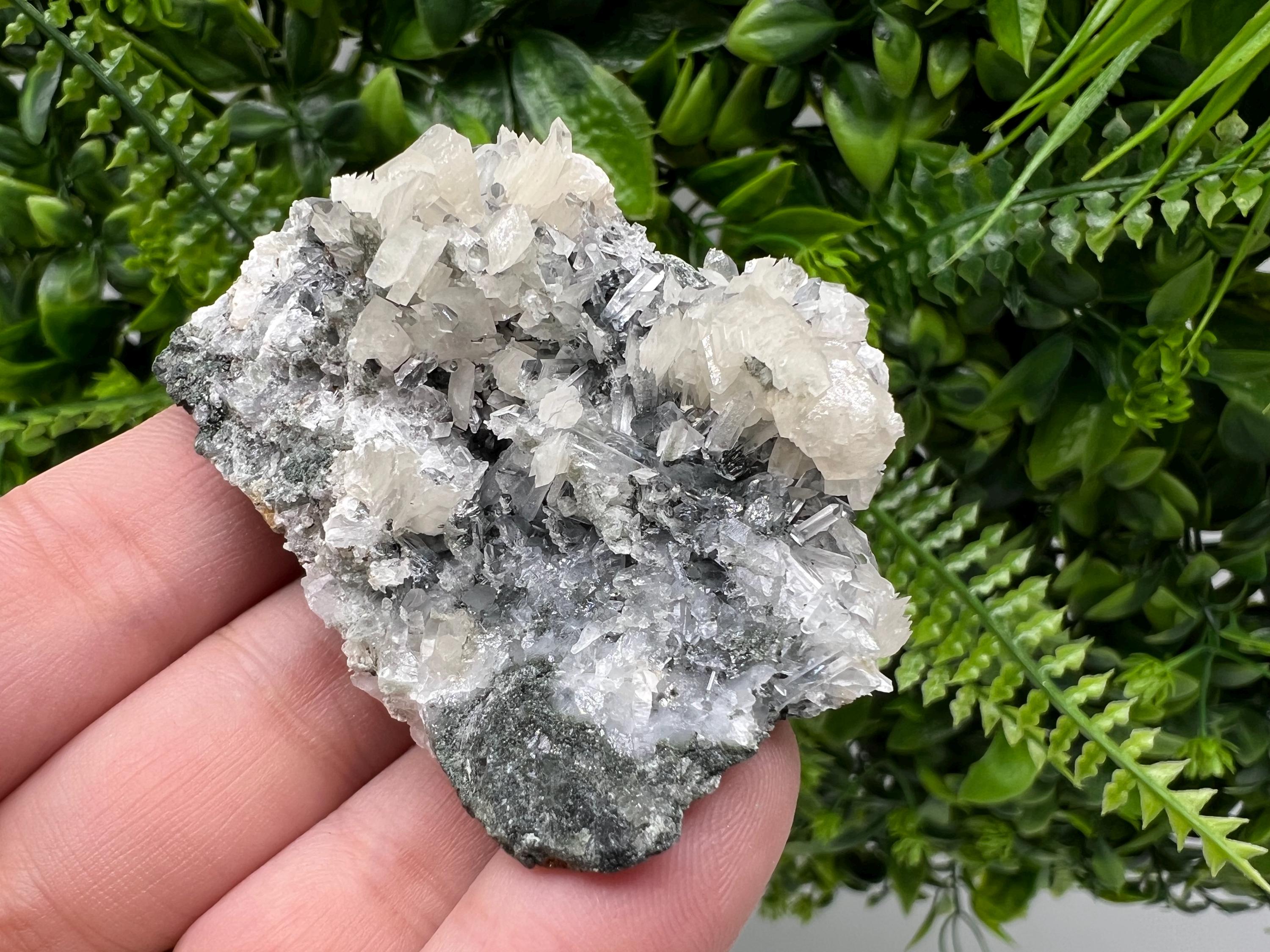 Calcite on Quartz Specimen: Borieva Mine, Bulgaria